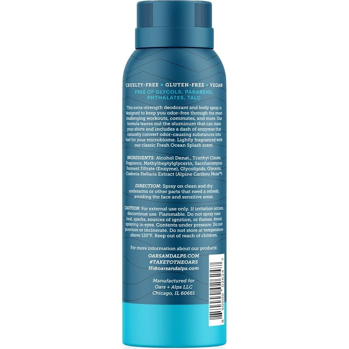Desodorante en Spray Oars + Alps 100 ml Sin Aluminio Splash Oceánico