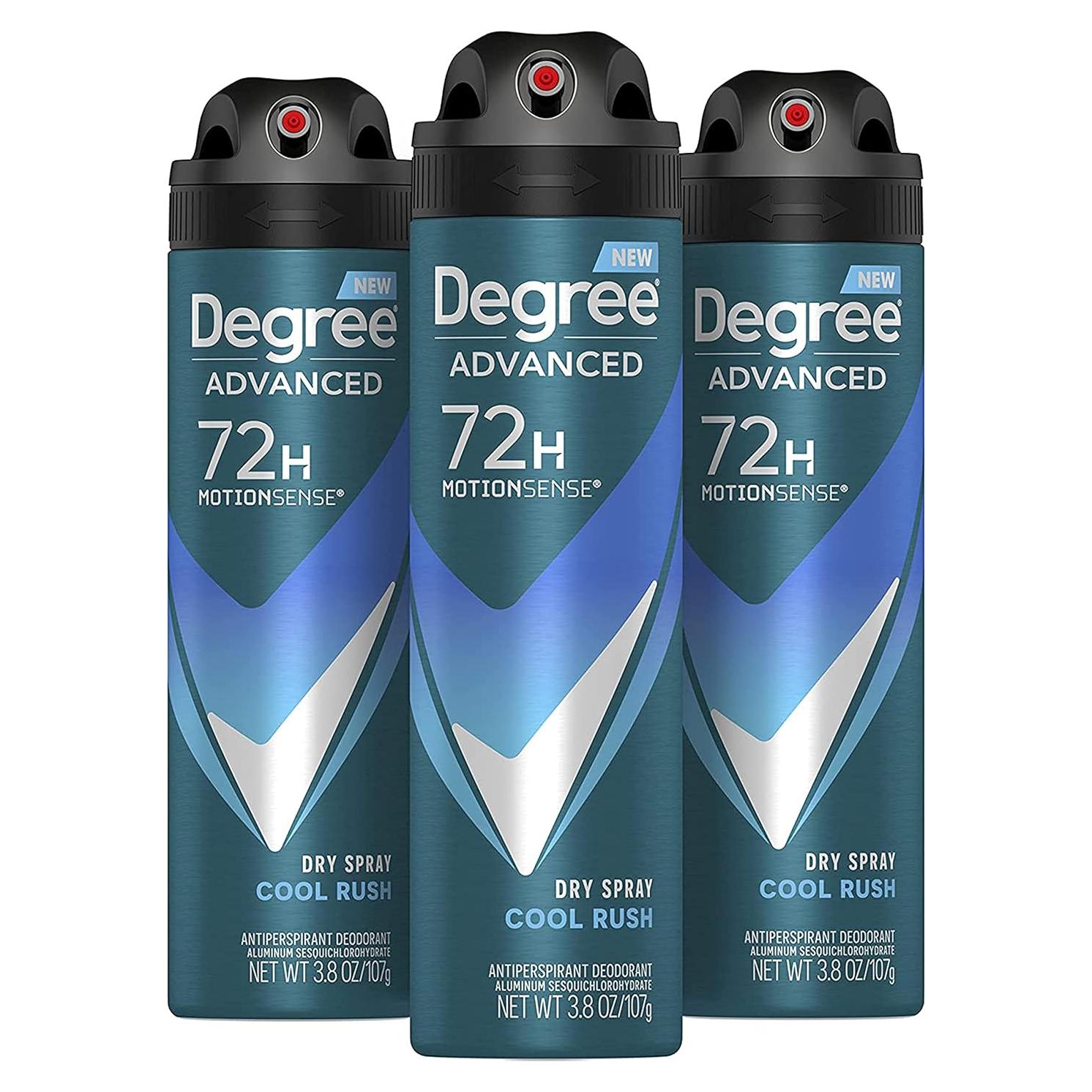 Desodorante Antitranspirante Spray Seco Degree Men 3x107g Cool Rush