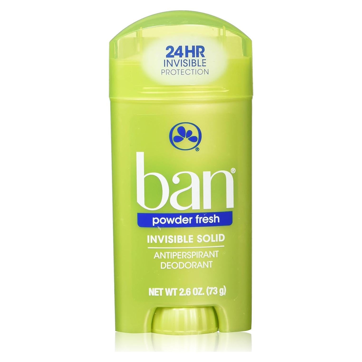 Desodorante Antitranspirante Ban 76ml Sólido Invisible 2 Pzas