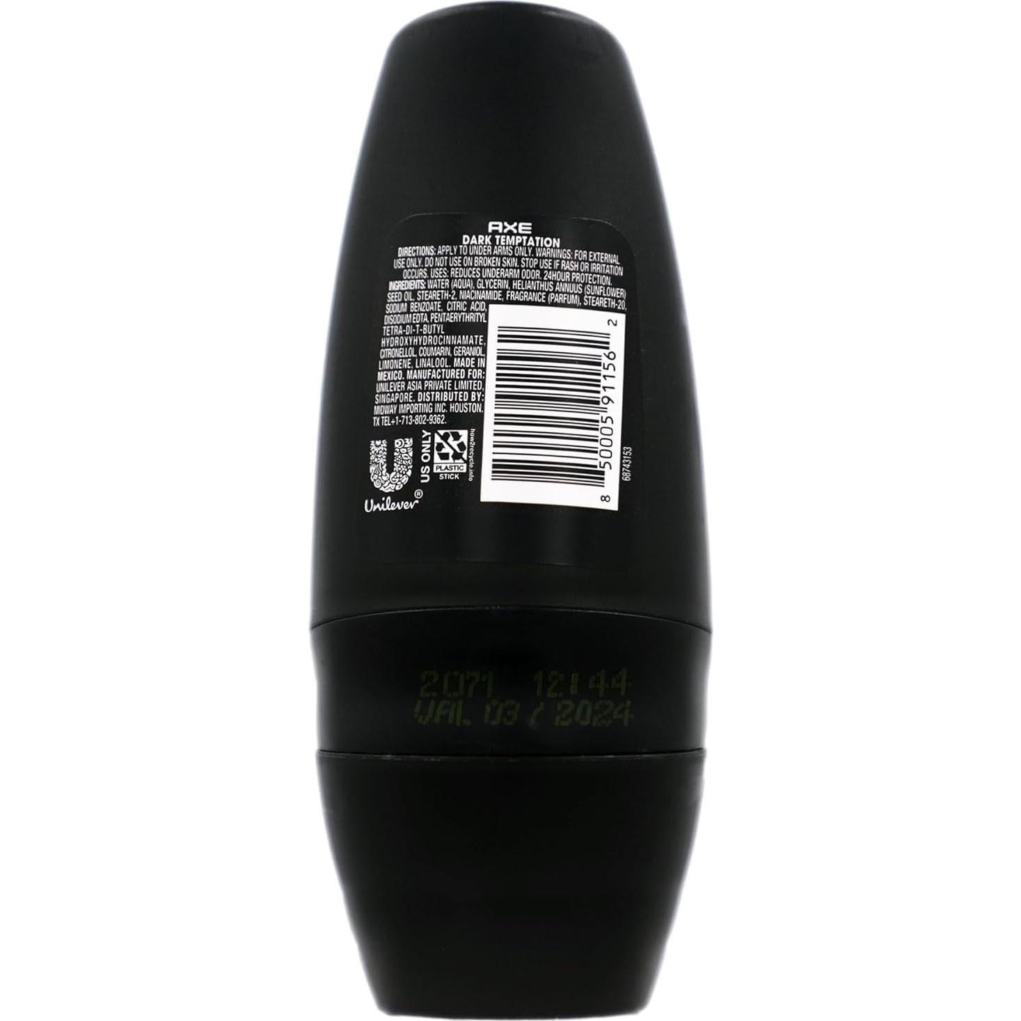 Desodorante Roll-on Axe Dark Temptation 50.4 ml Paquete de 4