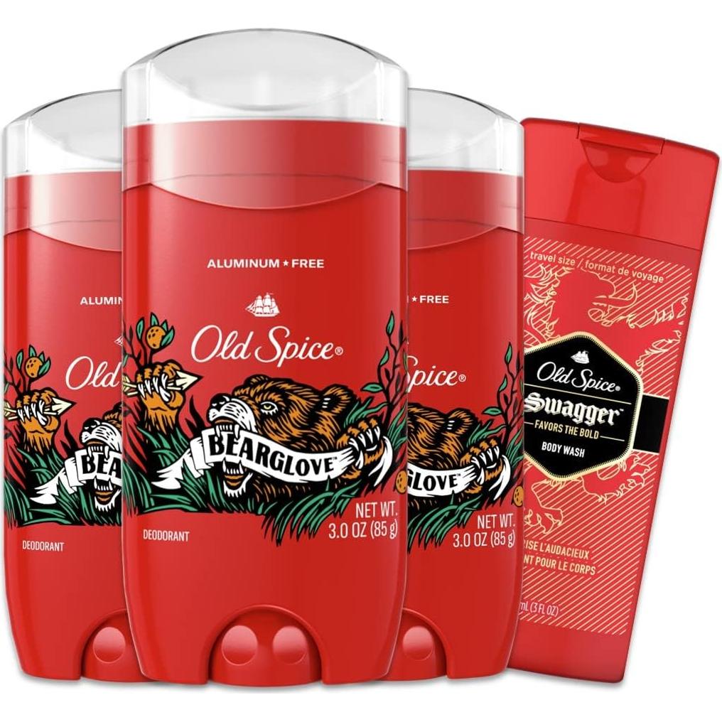 Desodorante Old Spice Bearglove Sin Aluminio 85 g + Gel de Ducha