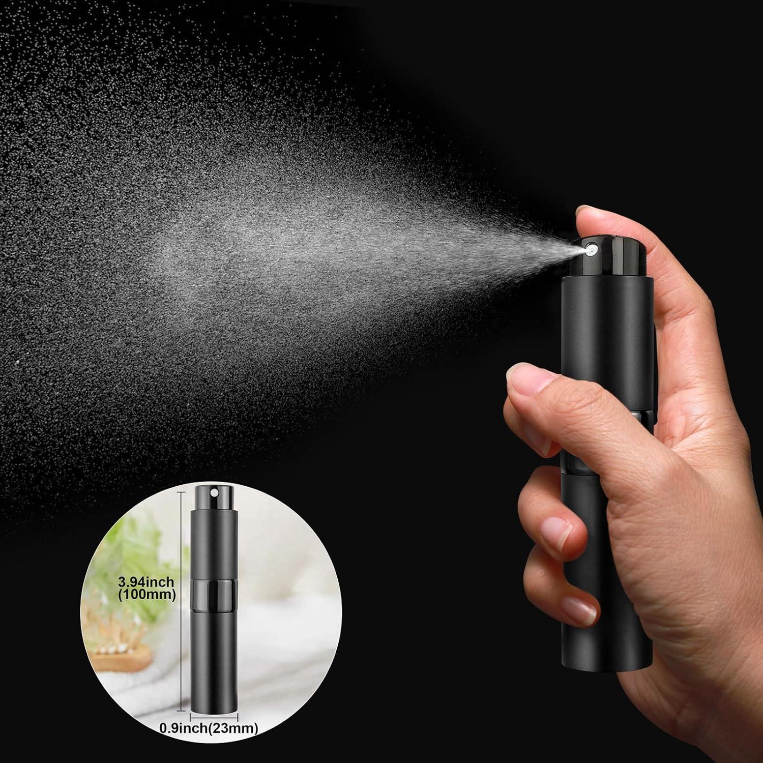 Atomizador de Perfume ZCJROEFA 8ml 4 Pack Negro Mate Recargable