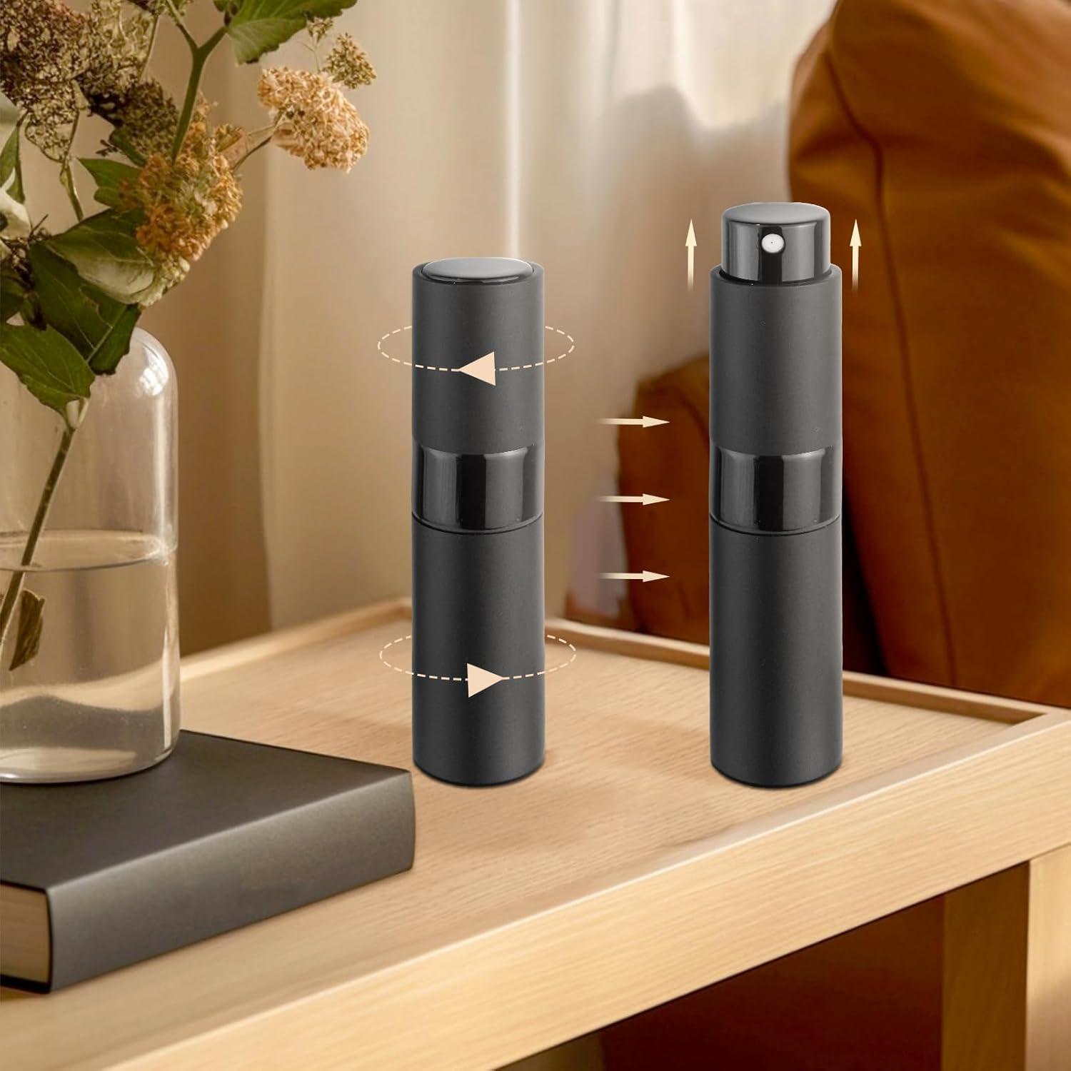 Atomizador de Perfume ZCJROEFA 8ml 4 Pack Negro Mate Recargable