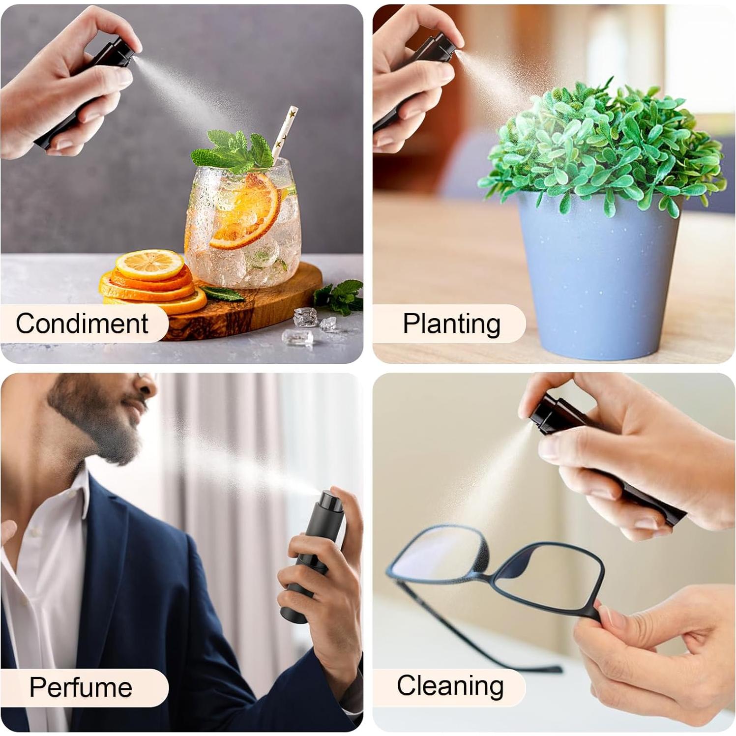 Atomizador de Perfume ZCJROEFA 8ml 4 Pack Negro Mate Recargable