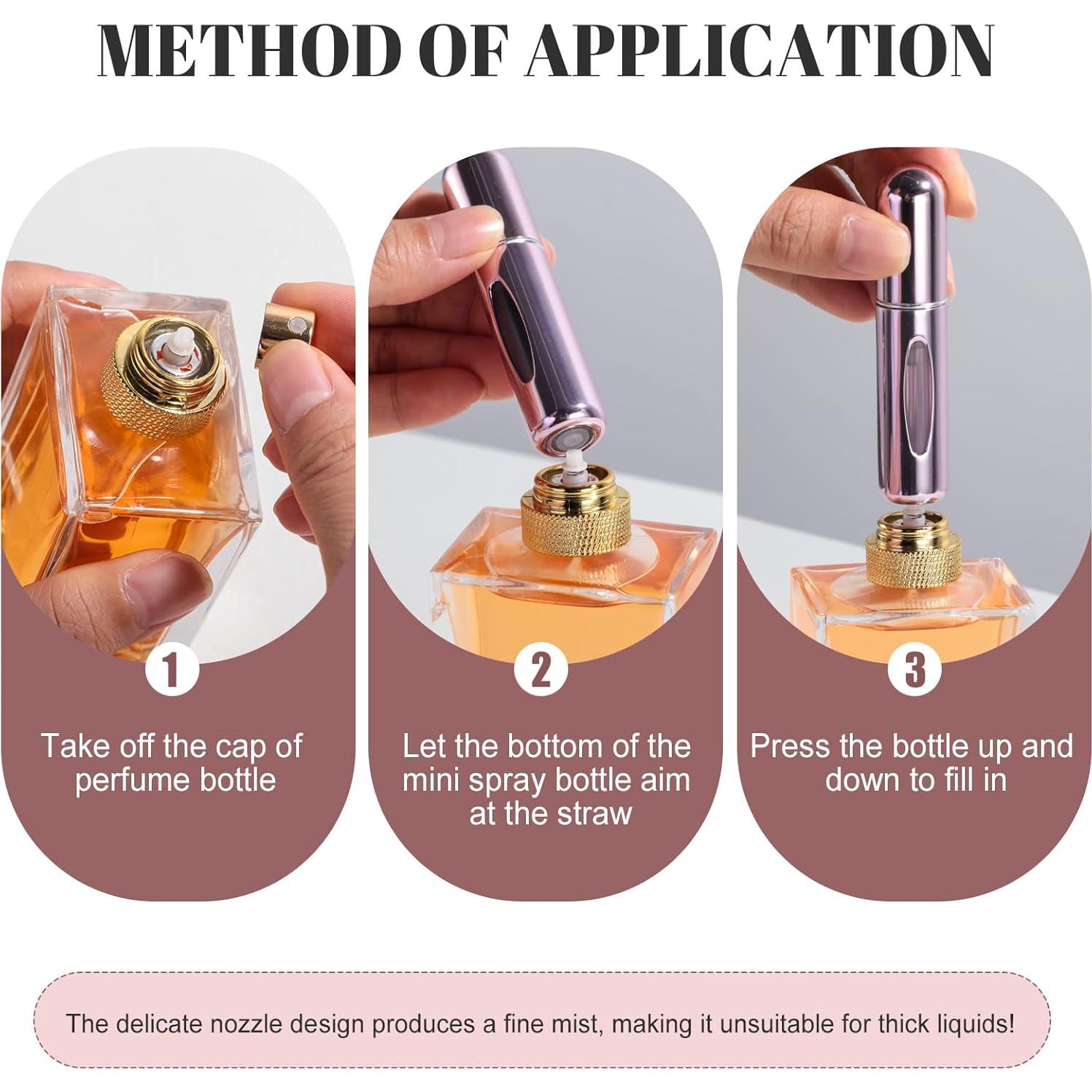 Botella Atomizadora de Perfume JPNK 5ml Recargable 5 Piezas