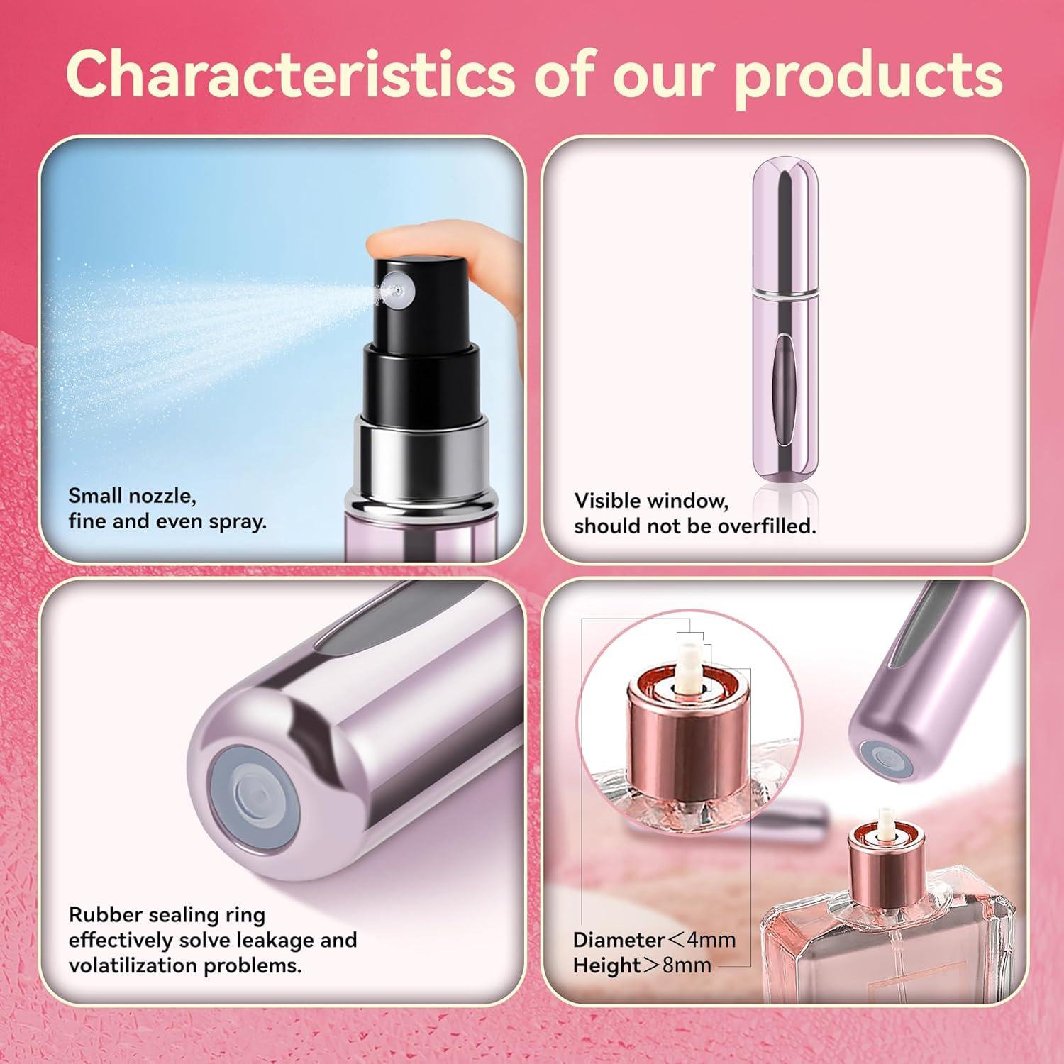 Botella Atomizadora de Perfume Recargable Forebile 5ml - 4 Piezas