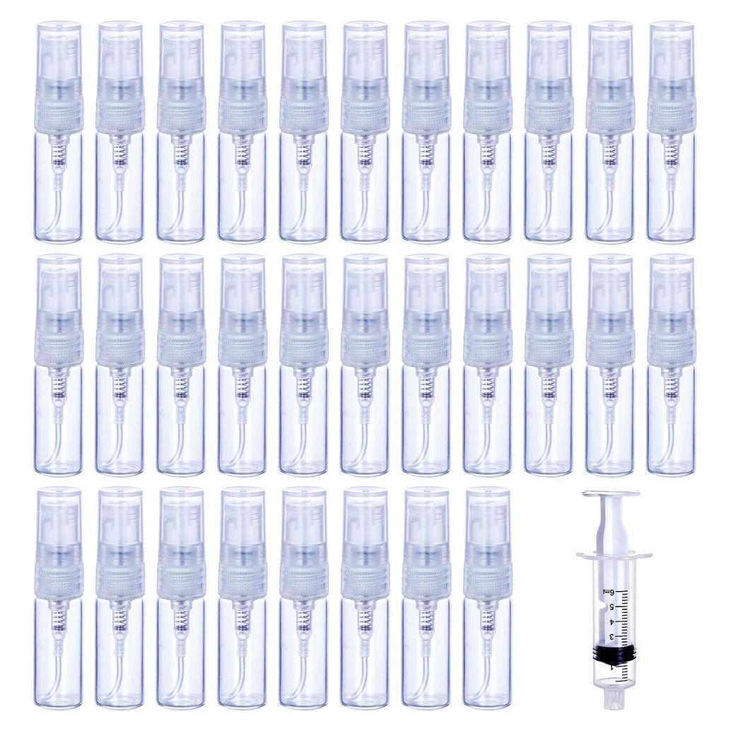 30 Pcs Botellas de Perfume Vacías de Vidrio 3ml Portátiles
