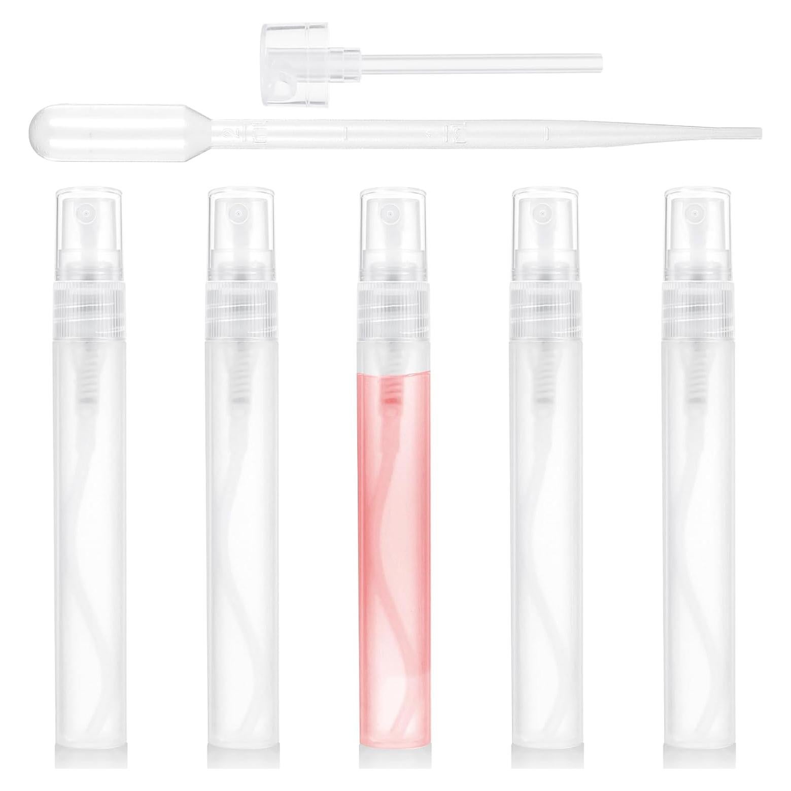 5 Mini Botellas de Spray JIYIN 10ml Recargables Transparentes