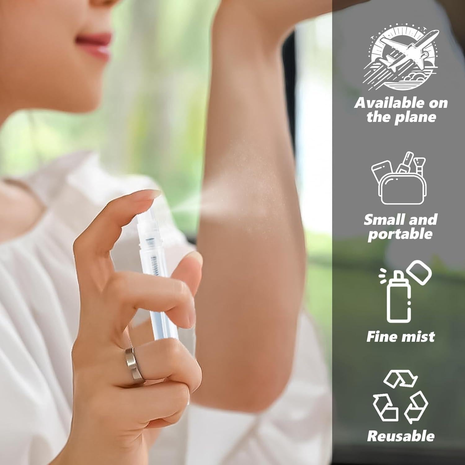 60 Mini Botellas de Spray 5ml RAQEHO Recargables para Viaje