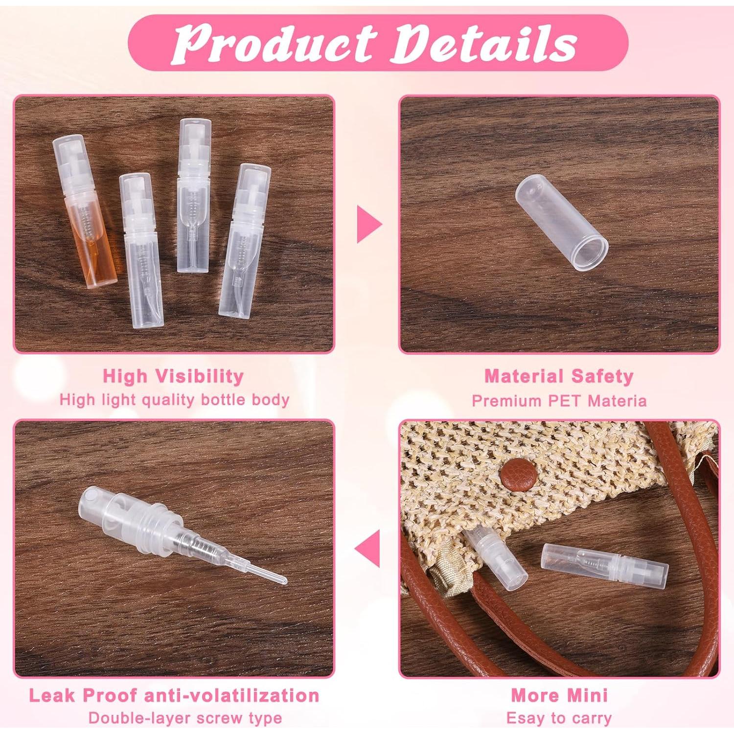 Juego de 10 Botellas de Spray Mini 2ml InnoHHustle Transparentes