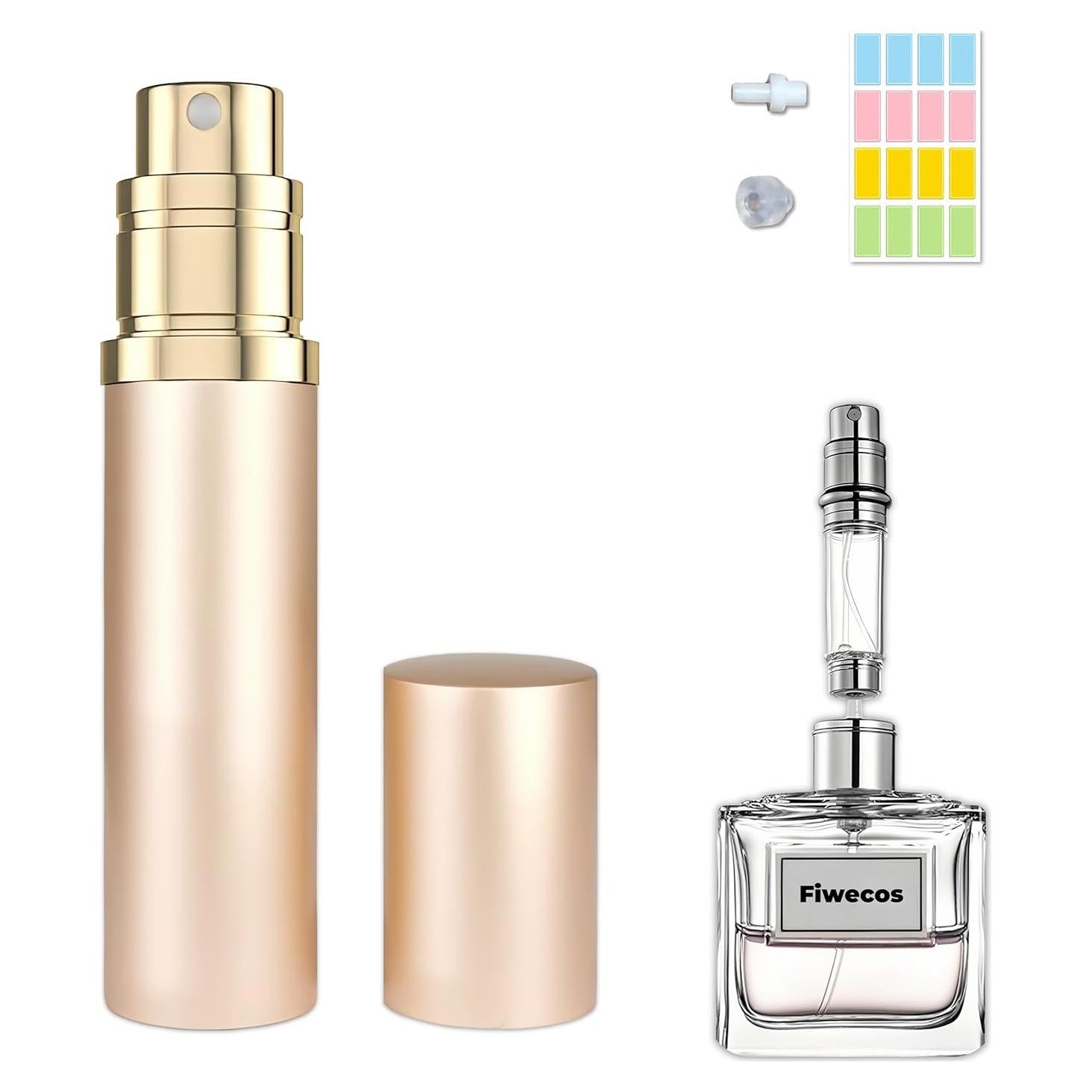 Atomizador de Perfume Recargable 5ml Fiwecos Dorado Rosado