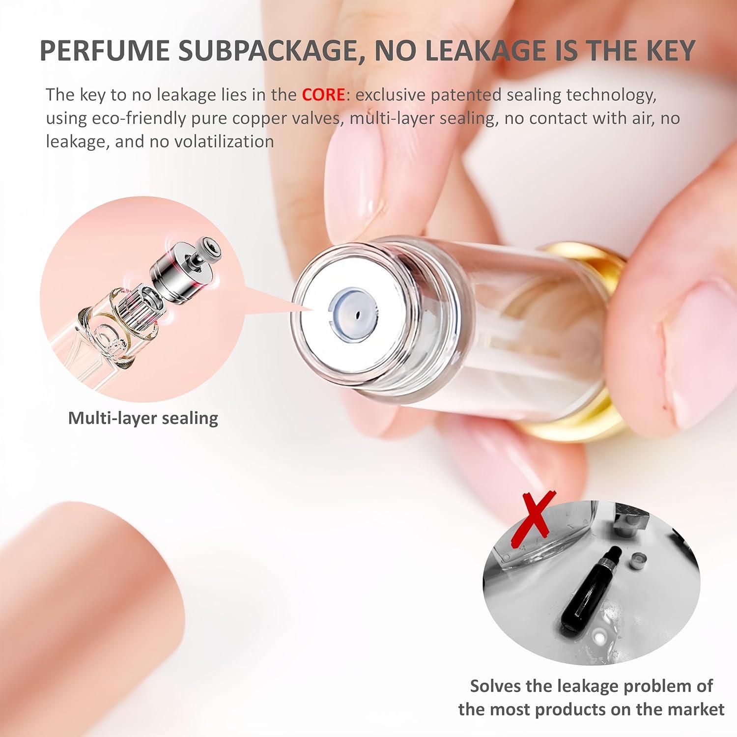 Atomizador de Perfume Recargable 5ml Fiwecos Dorado Rosado