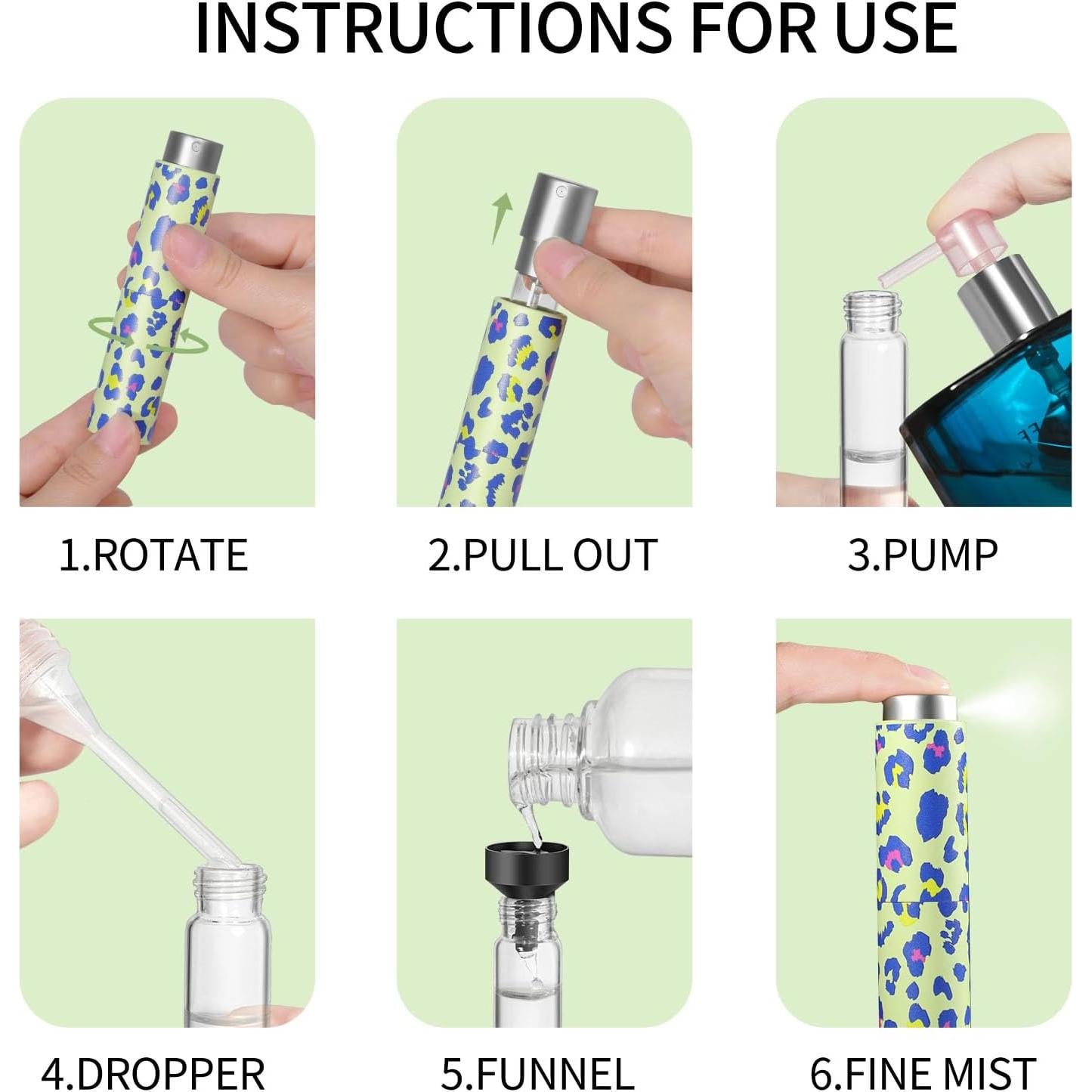 Lil Ray 8ML Refillable Perfume Atomizer Spray Bottle for Travel (5 PCS) Mini Sprayer Dispenser for Perfume Cologne Fragrance (5 Colors)