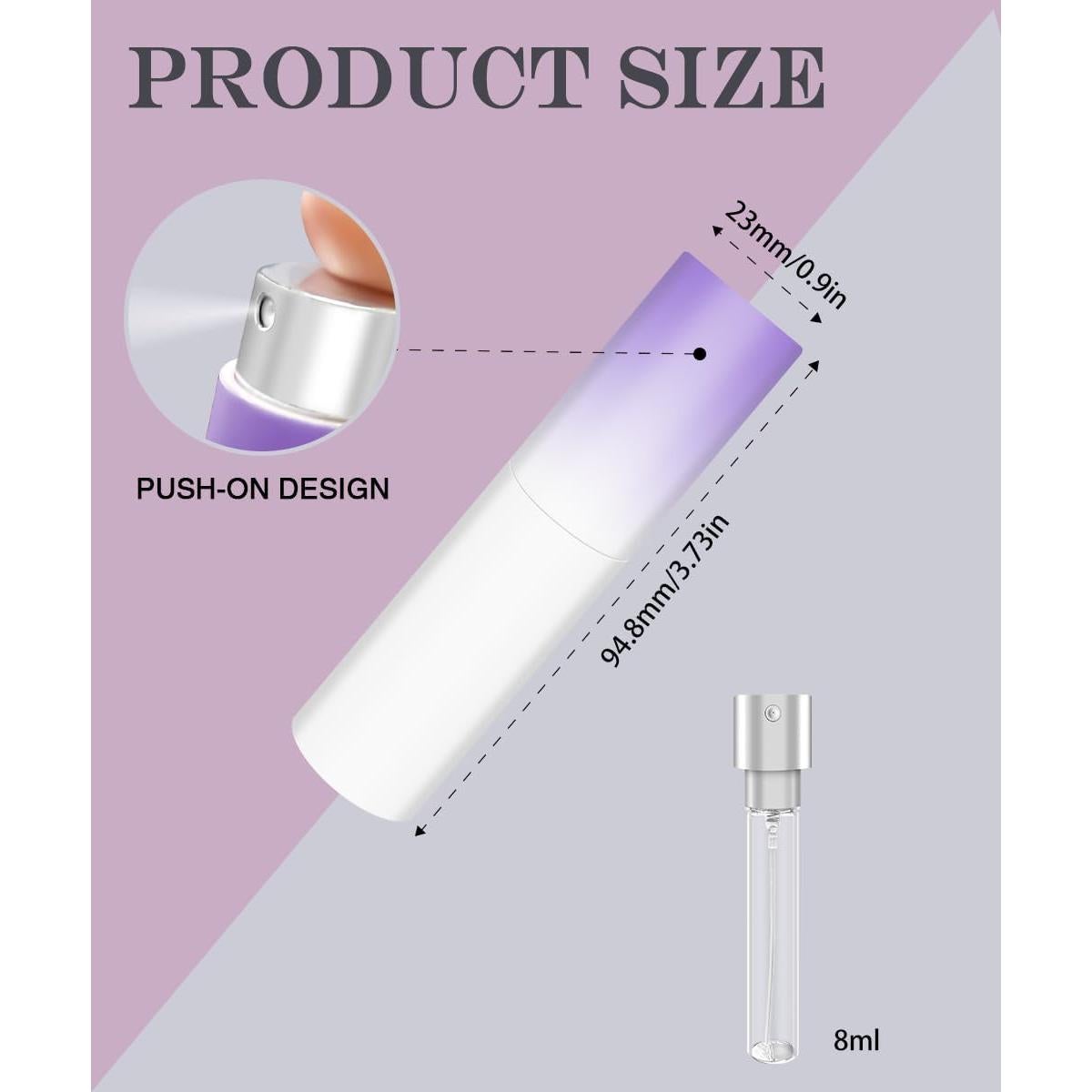 Botella de Perfume Rellenable YOUXIU 8ml Mini Viaje 4 Piezas