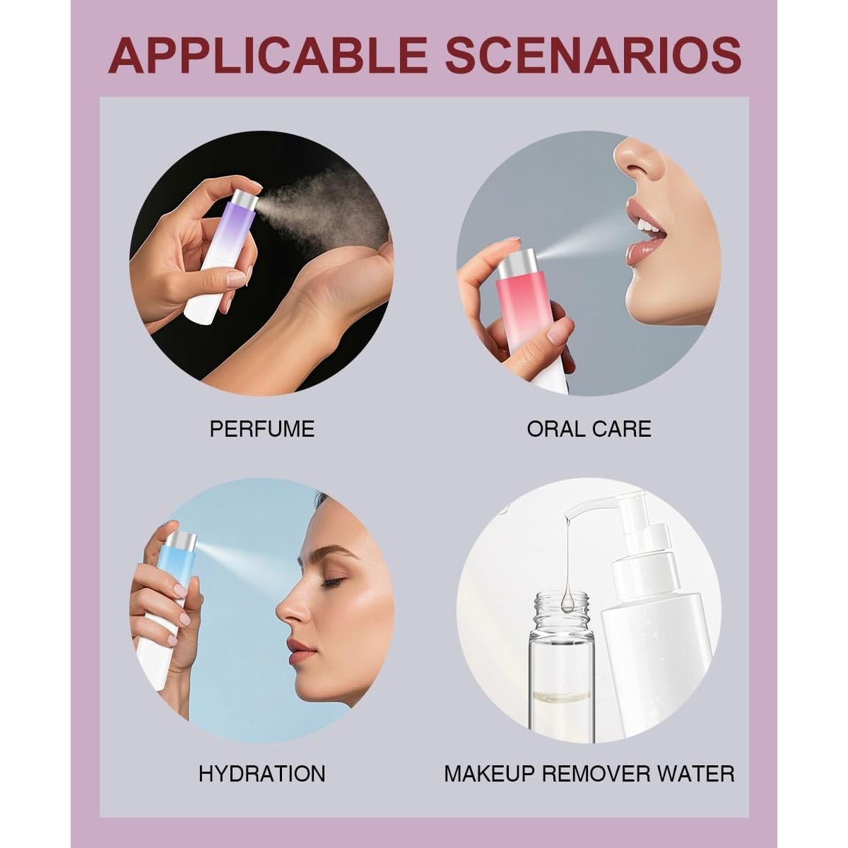 Botella de Perfume Rellenable YOUXIU 8ml Mini Viaje 4 Piezas