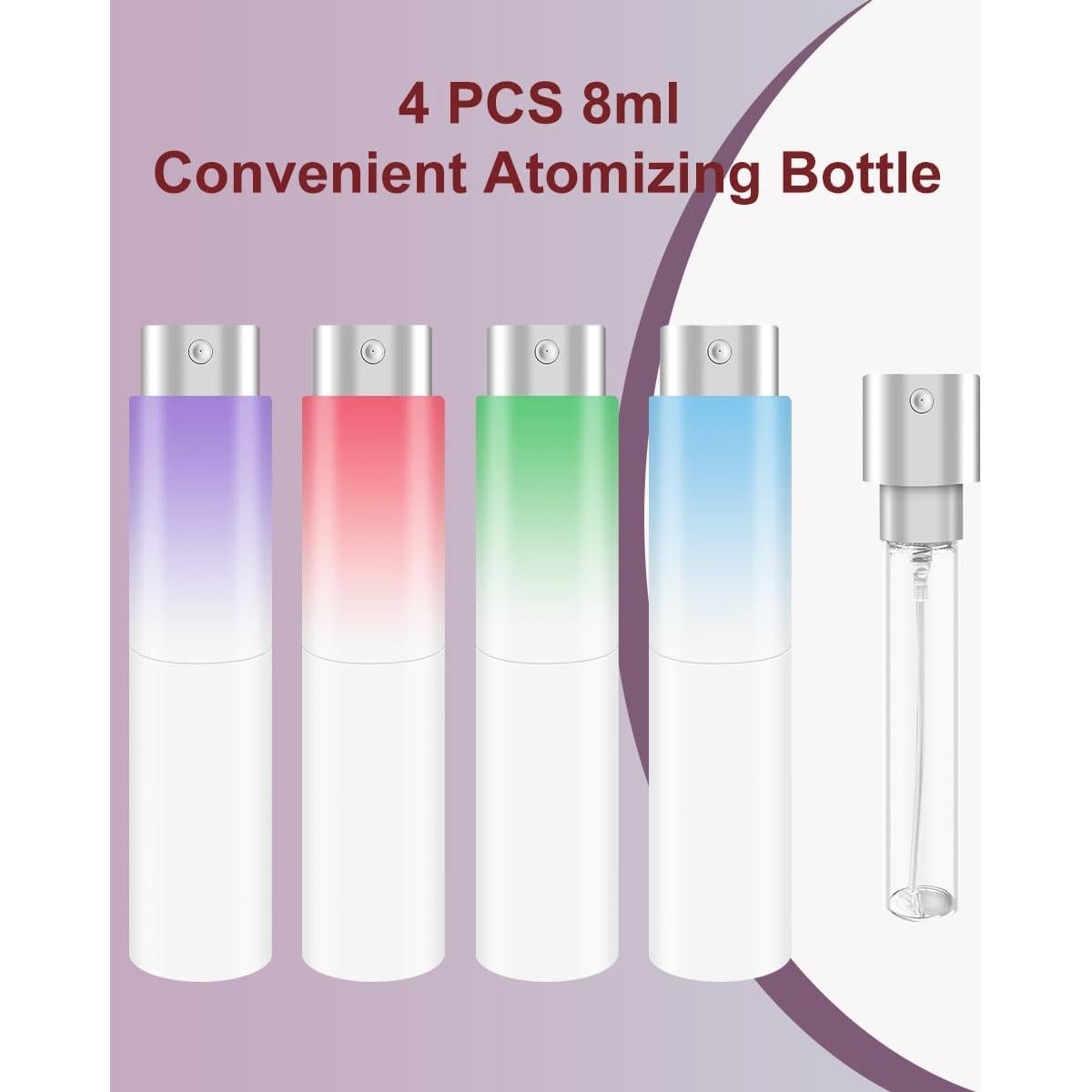 Botella de Perfume Rellenable YOUXIU 8ml Mini Viaje 4 Piezas