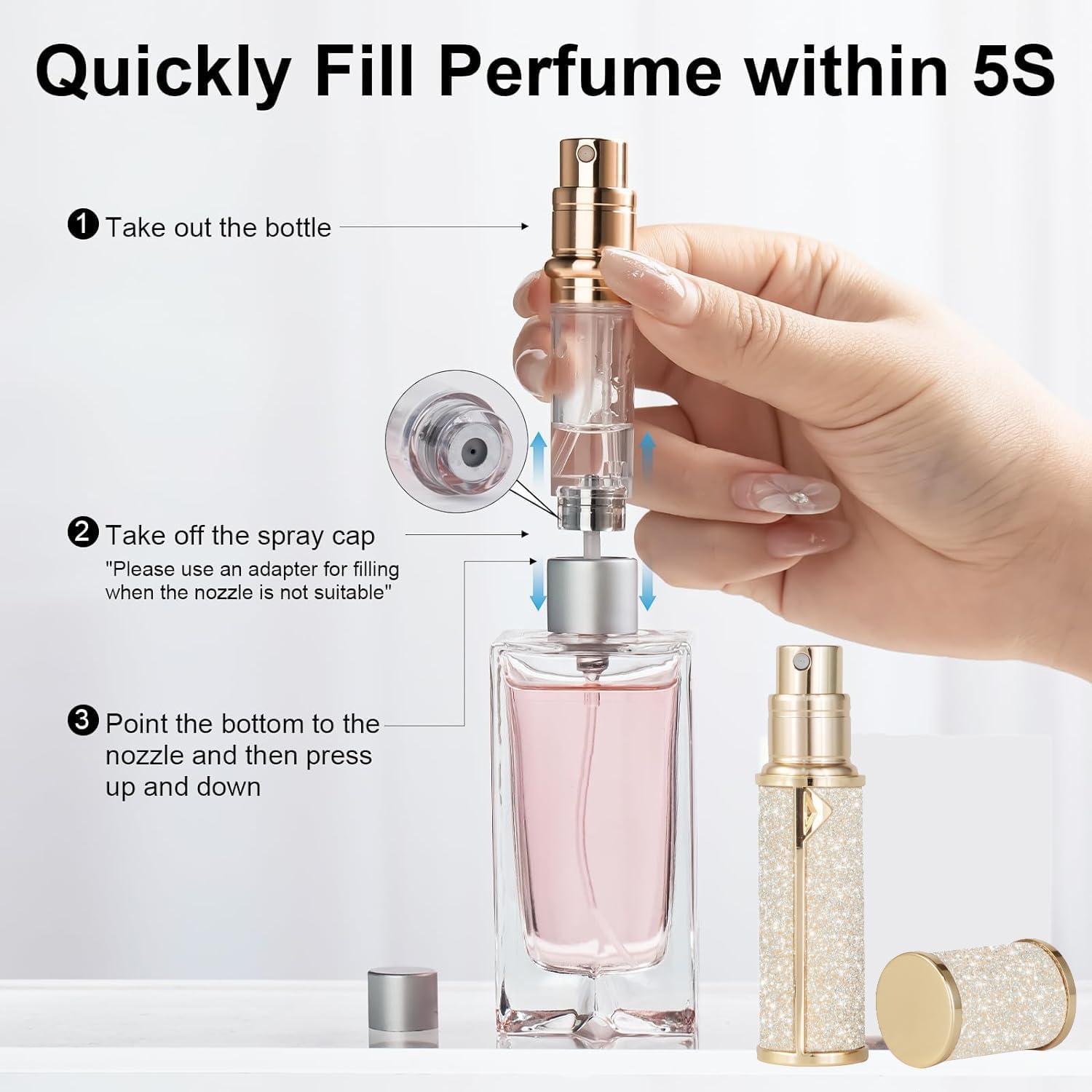 Botella de Perfume de Viaje Rellenable 5ml Tienda MQAT Dorado