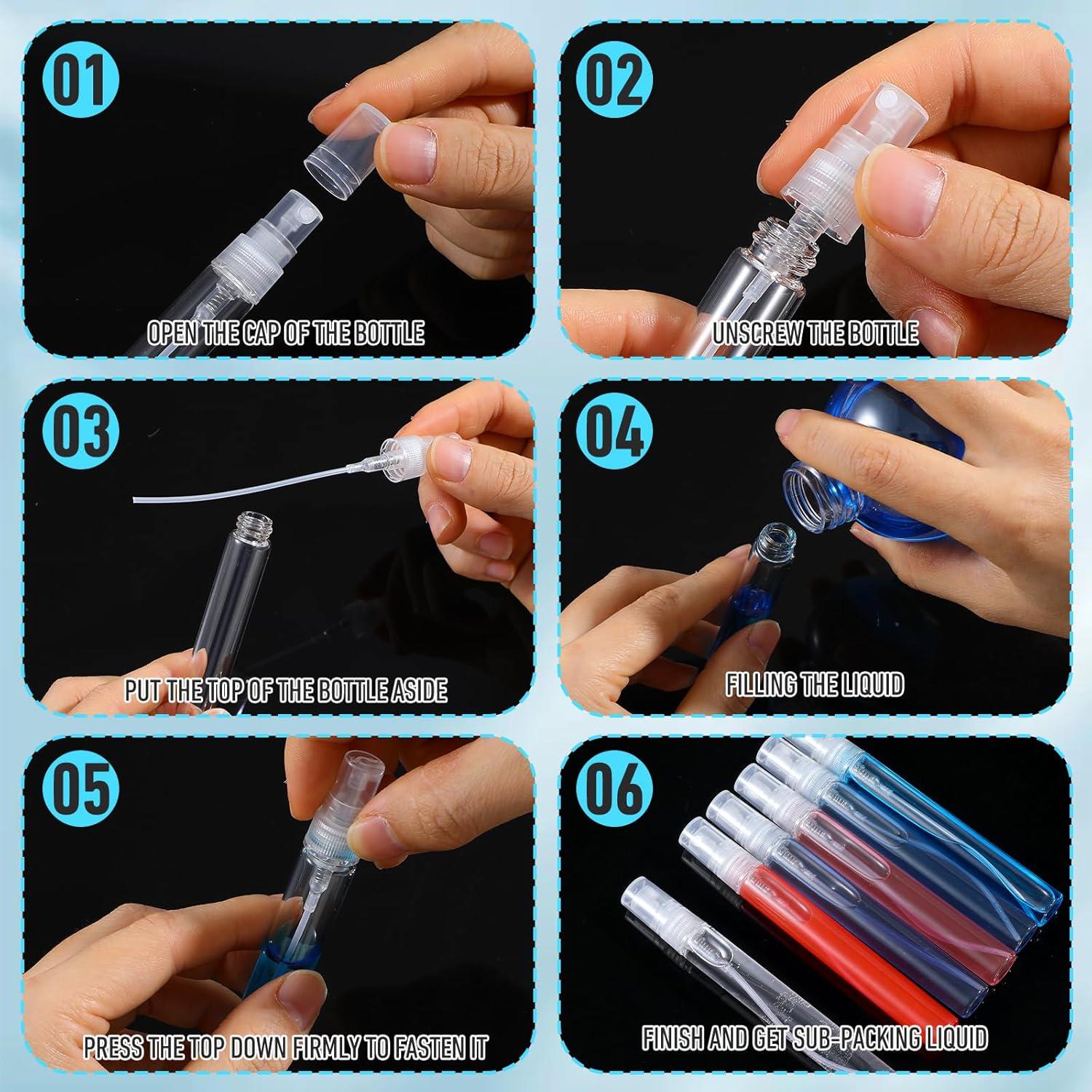 20 Mini Botellas de Spray Rellenables YBEATY 10 ml Vidrio