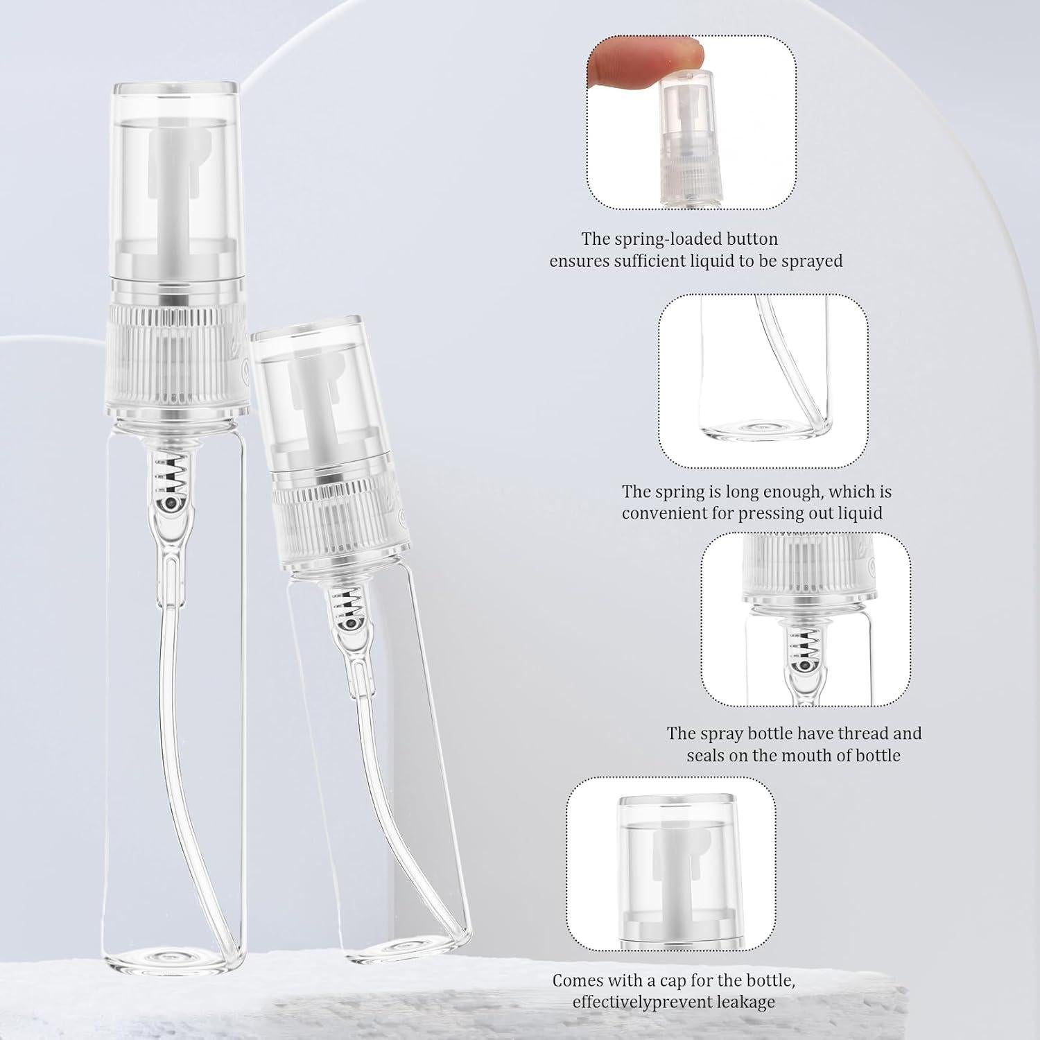 6 Botellas de Spray Rellenables Aysatogc 5ml y 10ml Vidrio