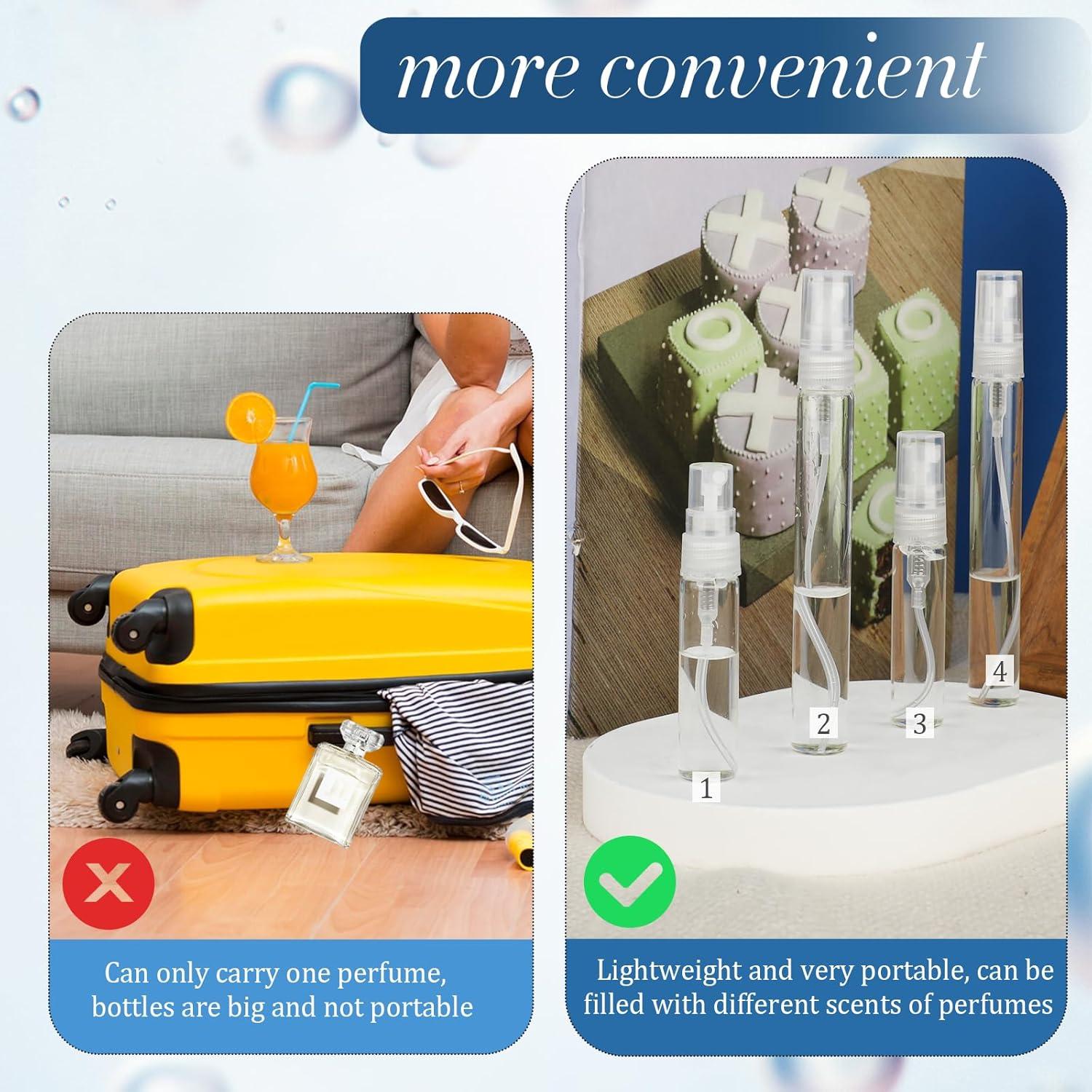 6 Botellas de Spray Rellenables Aysatogc 5ml y 10ml Vidrio