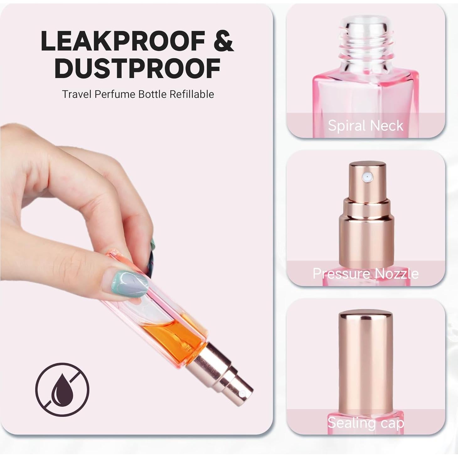 Set de 5 Botellas de Perfume ZIZEMOJA 10ml Rosa Claro