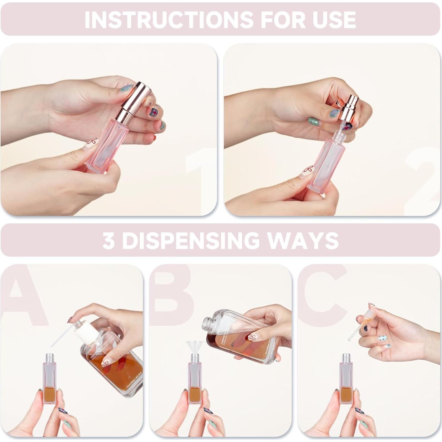 Set de 5 Botellas de Perfume ZIZEMOJA 10ml Rosa Claro