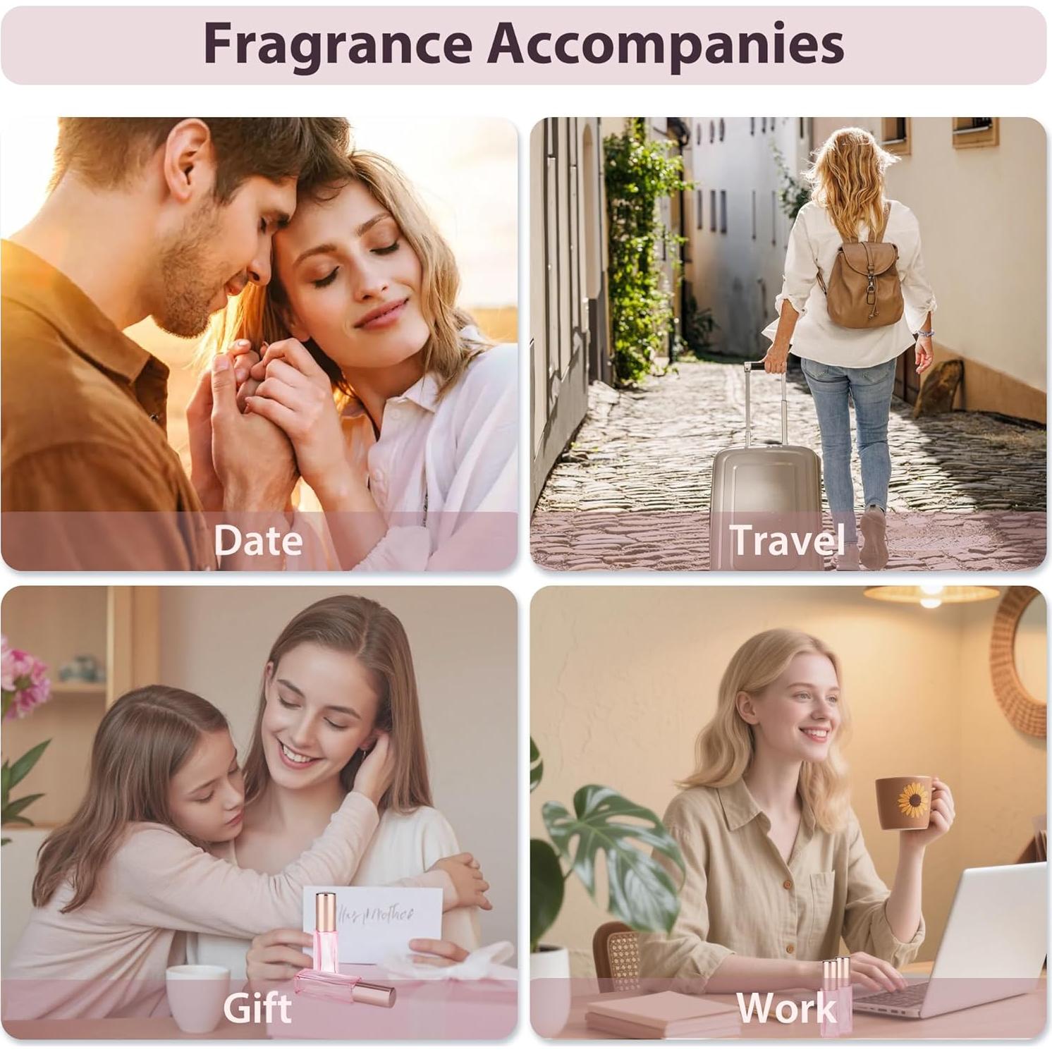 Set de 5 Botellas de Perfume ZIZEMOJA 10ml Rosa Claro