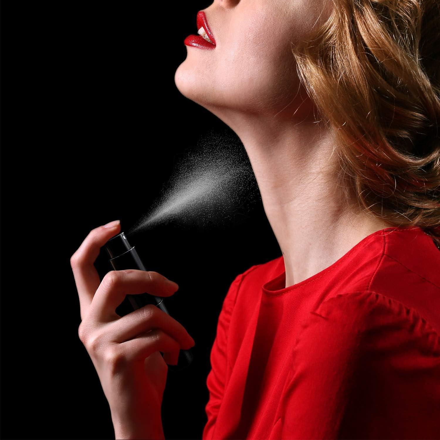 Atomizador de Perfume Recargable Aufew 10ml Negro a Prueba de Fugas