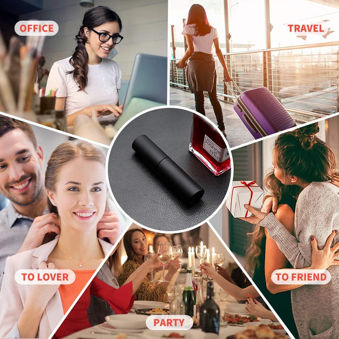 Atomizador de Perfume Recargable Aufew 10ml Negro a Prueba de Fugas