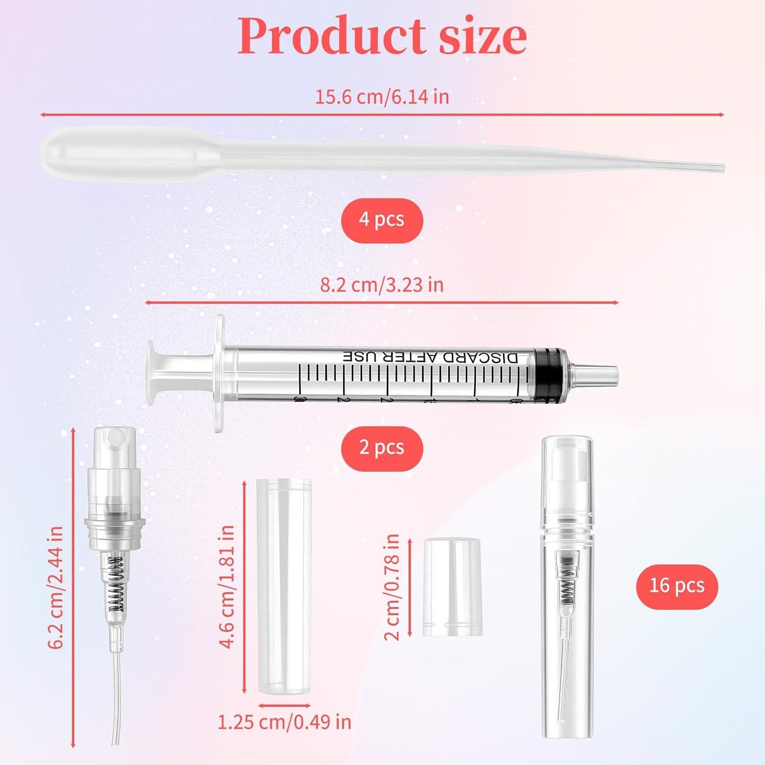 Kit de 22 Piezas Botellas Spray 3ml Notoke con Accesorios