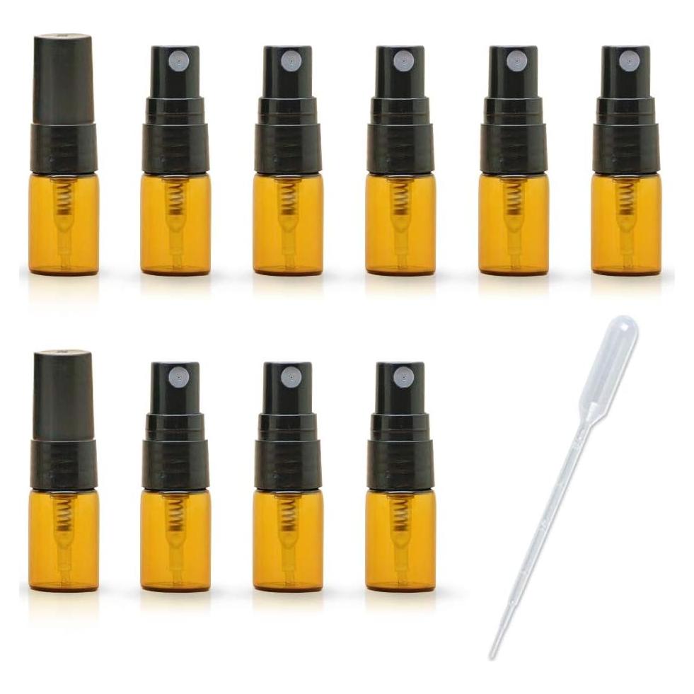 Botellas de vidrio mini 2ML ZbFwmx - Paquete de 10 con gotero
