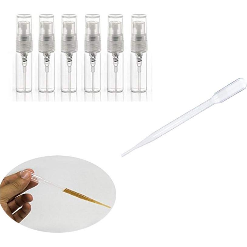 Juego de 6 Botellas de Spray de Vidrio AKOAK 3 ml Portátiles