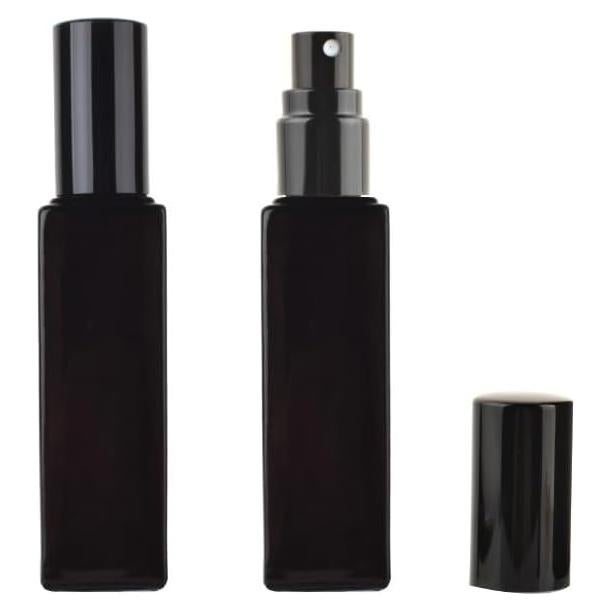 2 Botellas de Perfume Rellenables 20ml Vidrio YORROR Negro