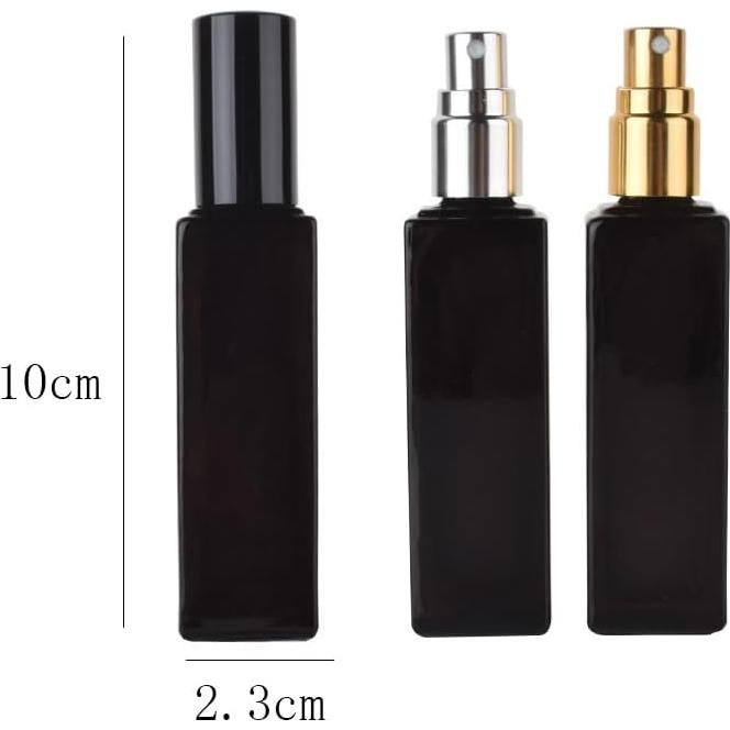 2 Botellas de Perfume Rellenables 20ml Vidrio YORROR Negro