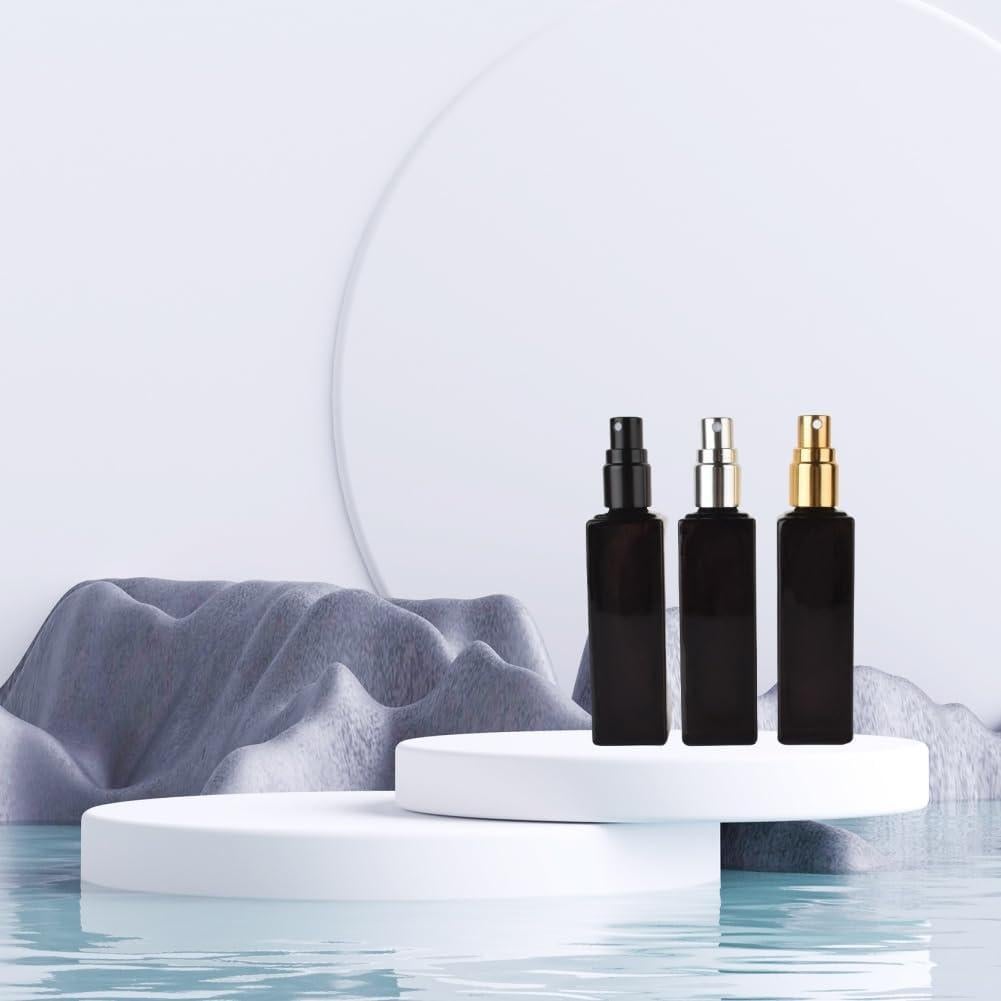 2 Botellas de Perfume Rellenables 20ml Vidrio YORROR Negro