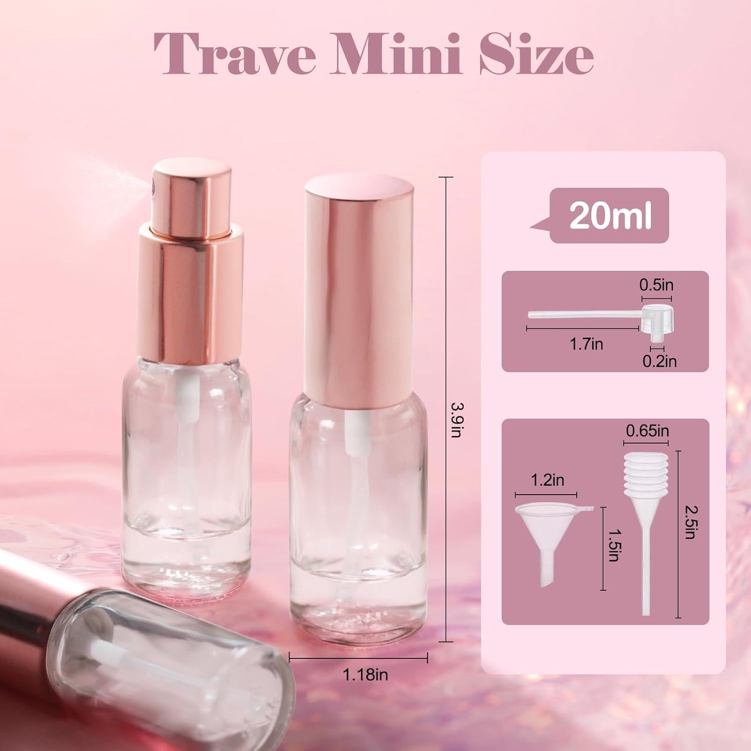 Set de 3 Botellas de Spray Recargables YOCASII 20ml Vidrio