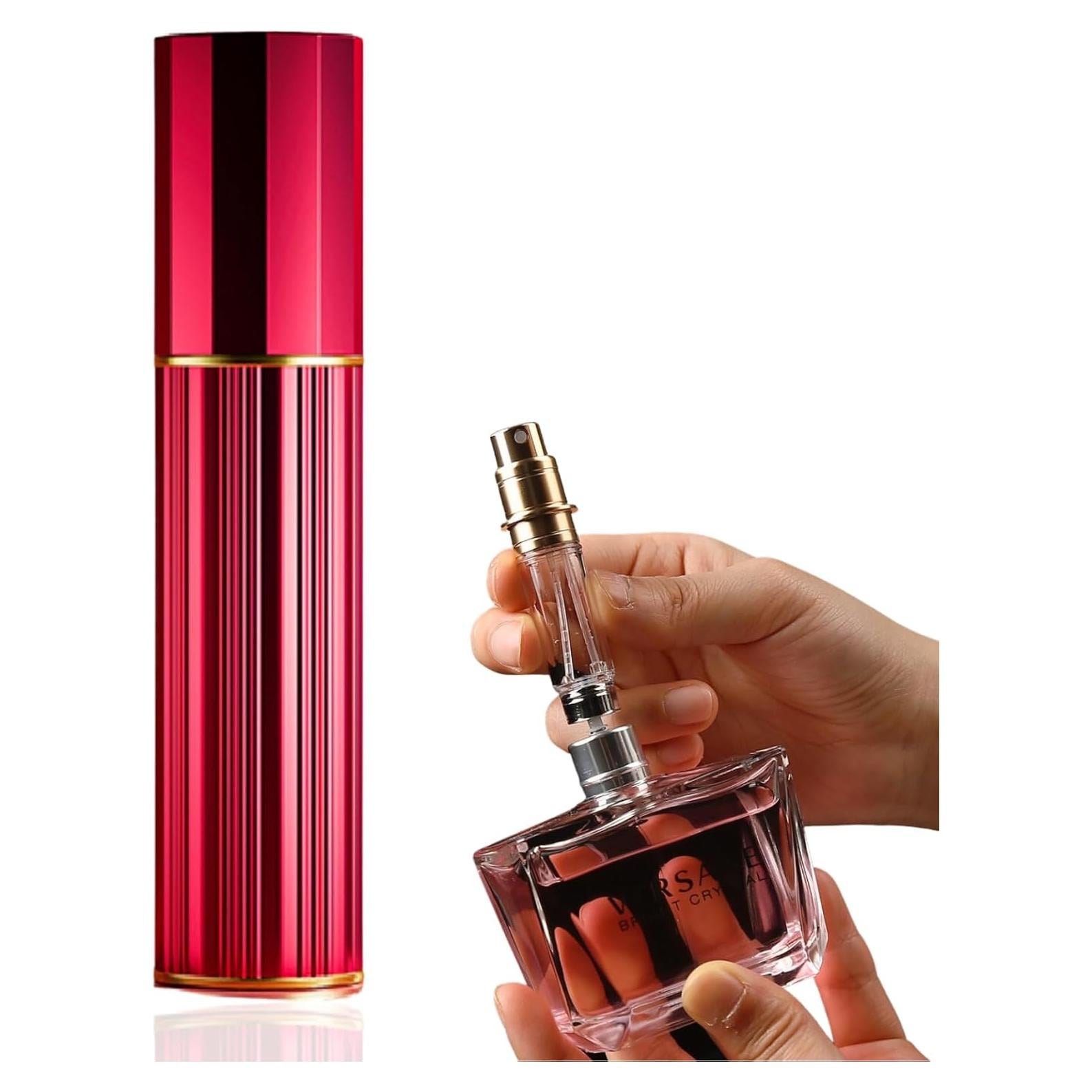 Botella de Spray de Perfume UULANFA 5ml Rojo Recargable