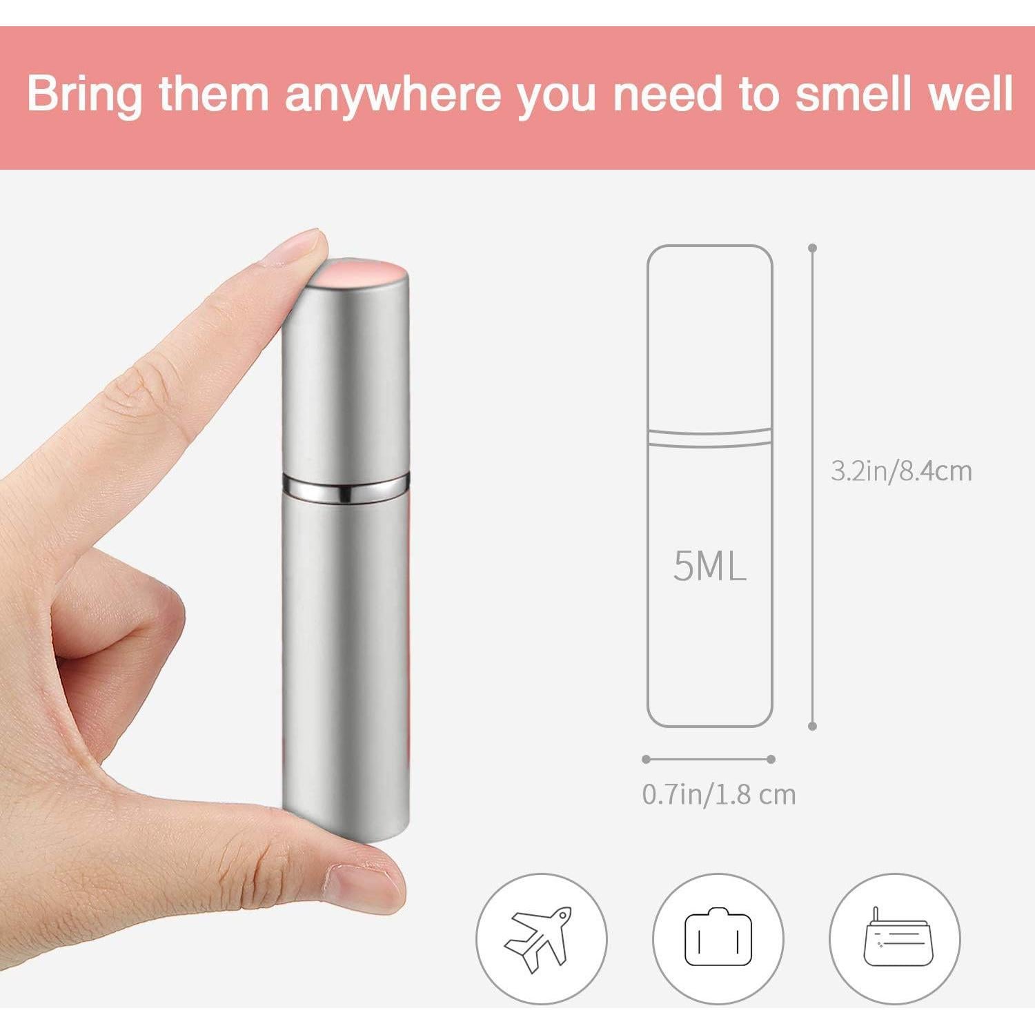 10 Atomizadores de Perfume Recargables 5 ml Riavzau - Viaje