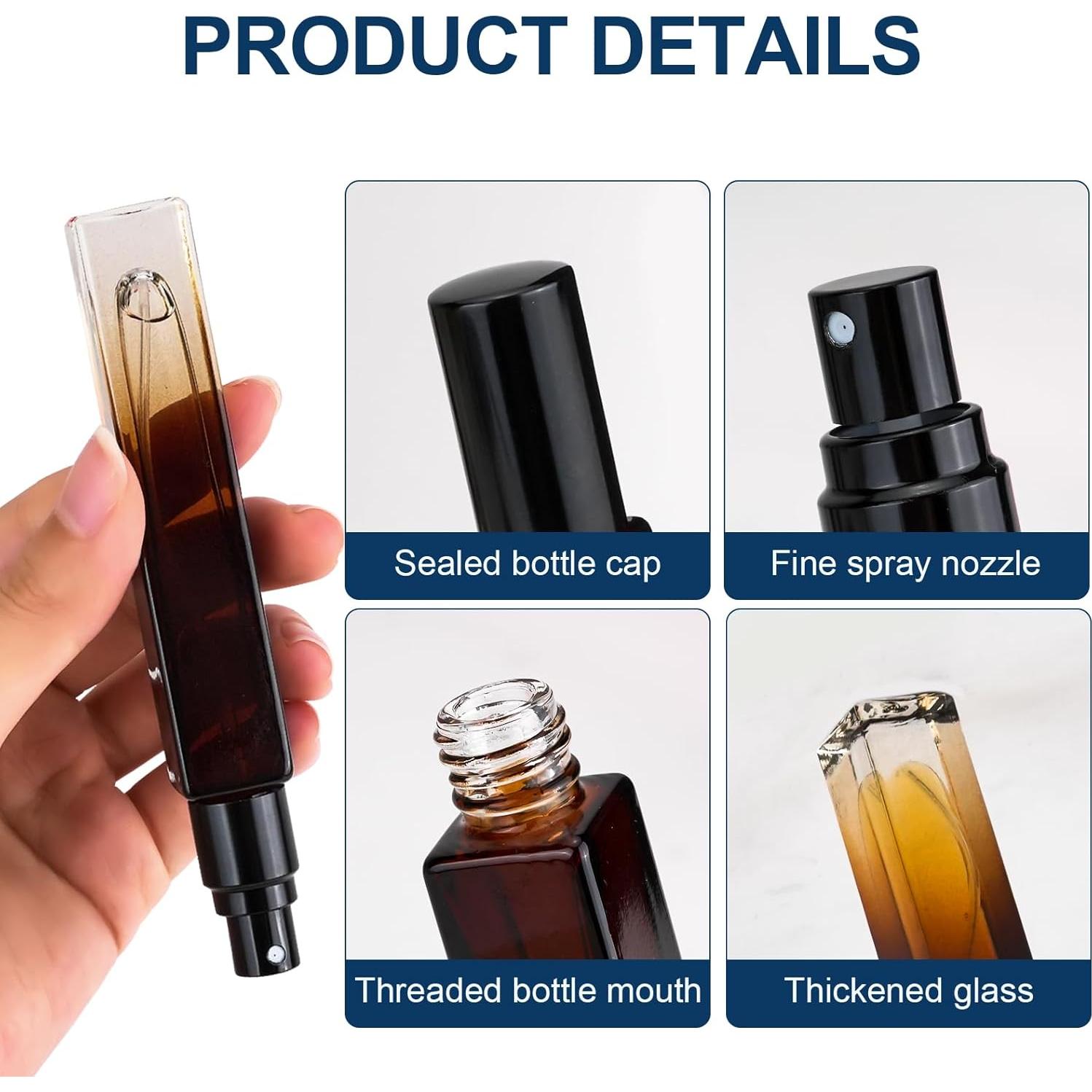 7 Botellas de Perfume de Vidrio LIOUCBD 10ml Viaje Reutilizables