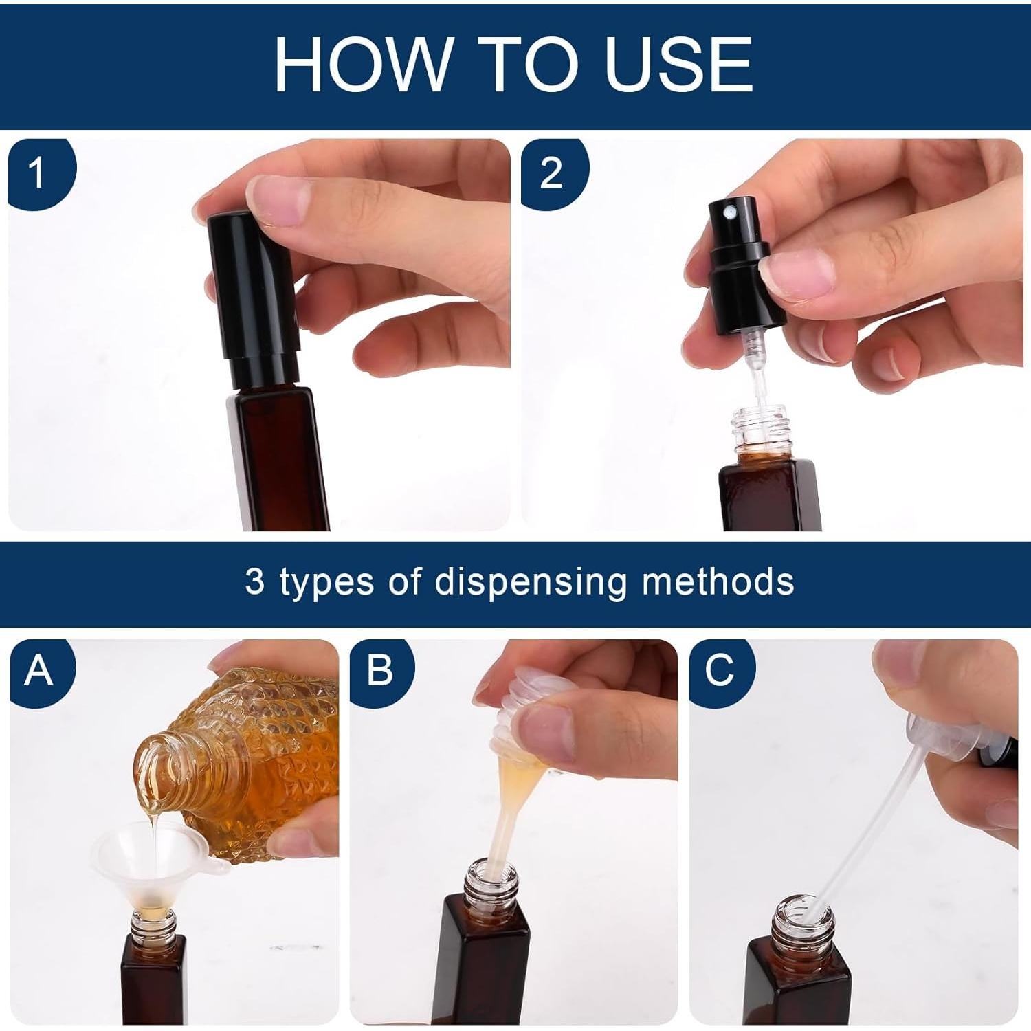 7 Botellas de Perfume de Vidrio LIOUCBD 10ml Viaje Reutilizables