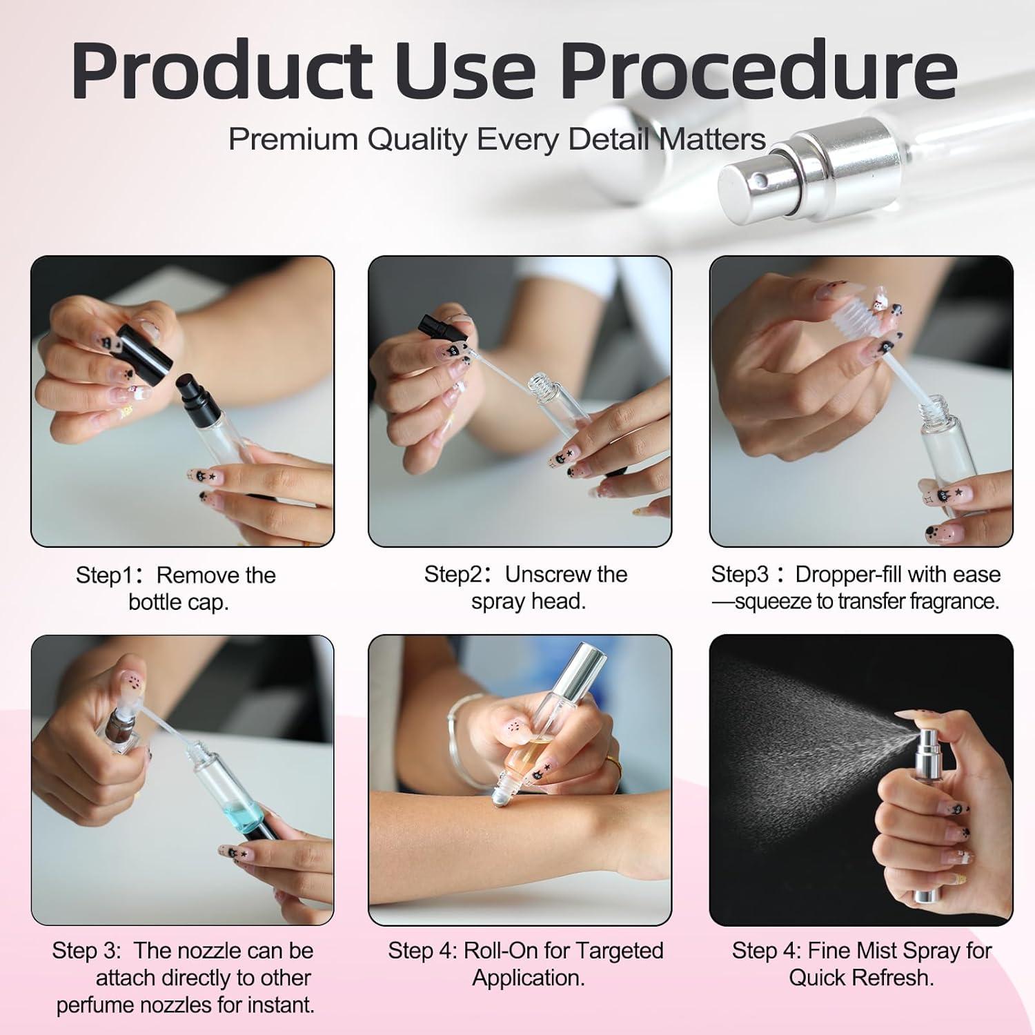 Botellas de Perfume de Viaje YOCASII 10ml Doble Cabezal