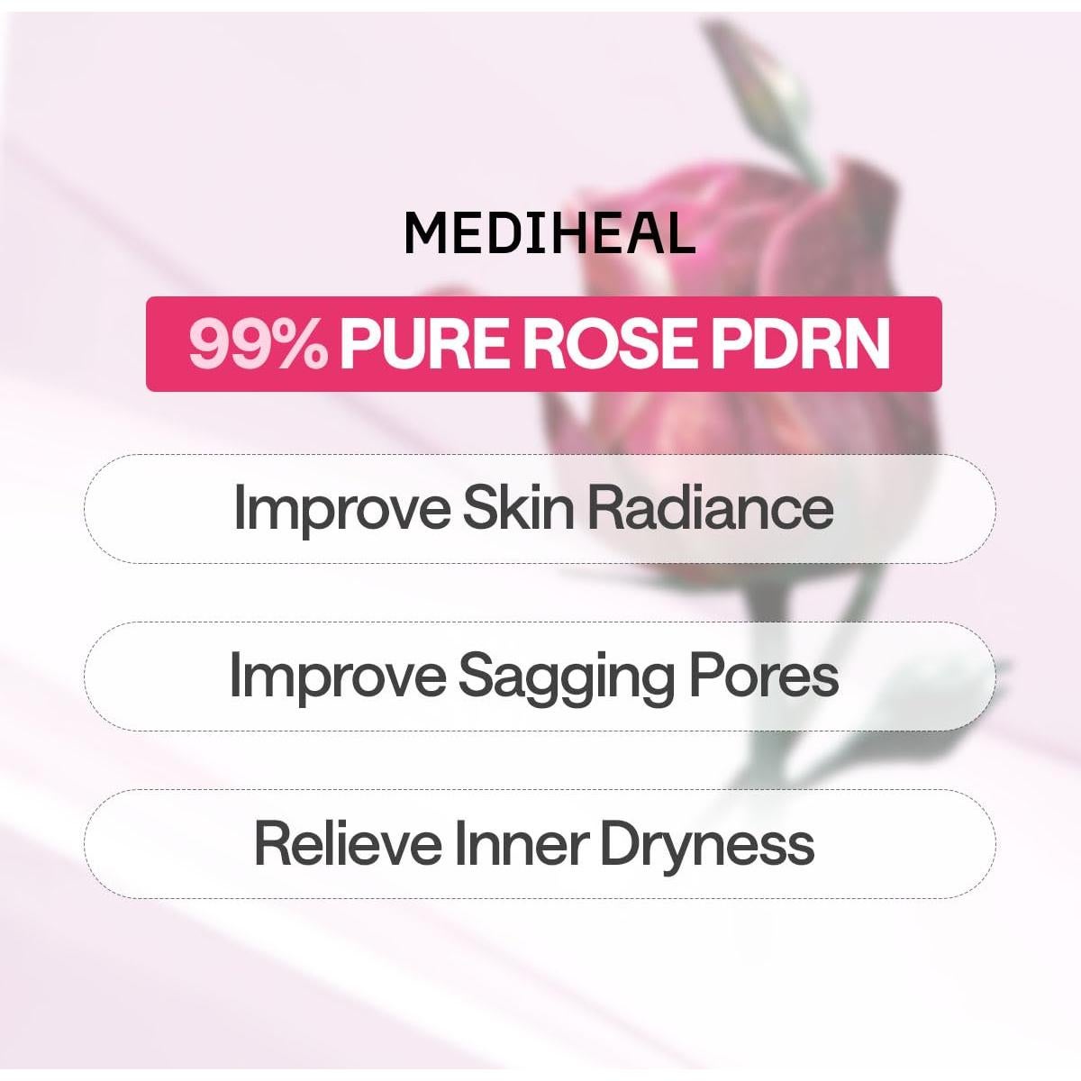 Mediheal Mascarilla de Hoja Esencial PDRN Rosa 4 Pcs