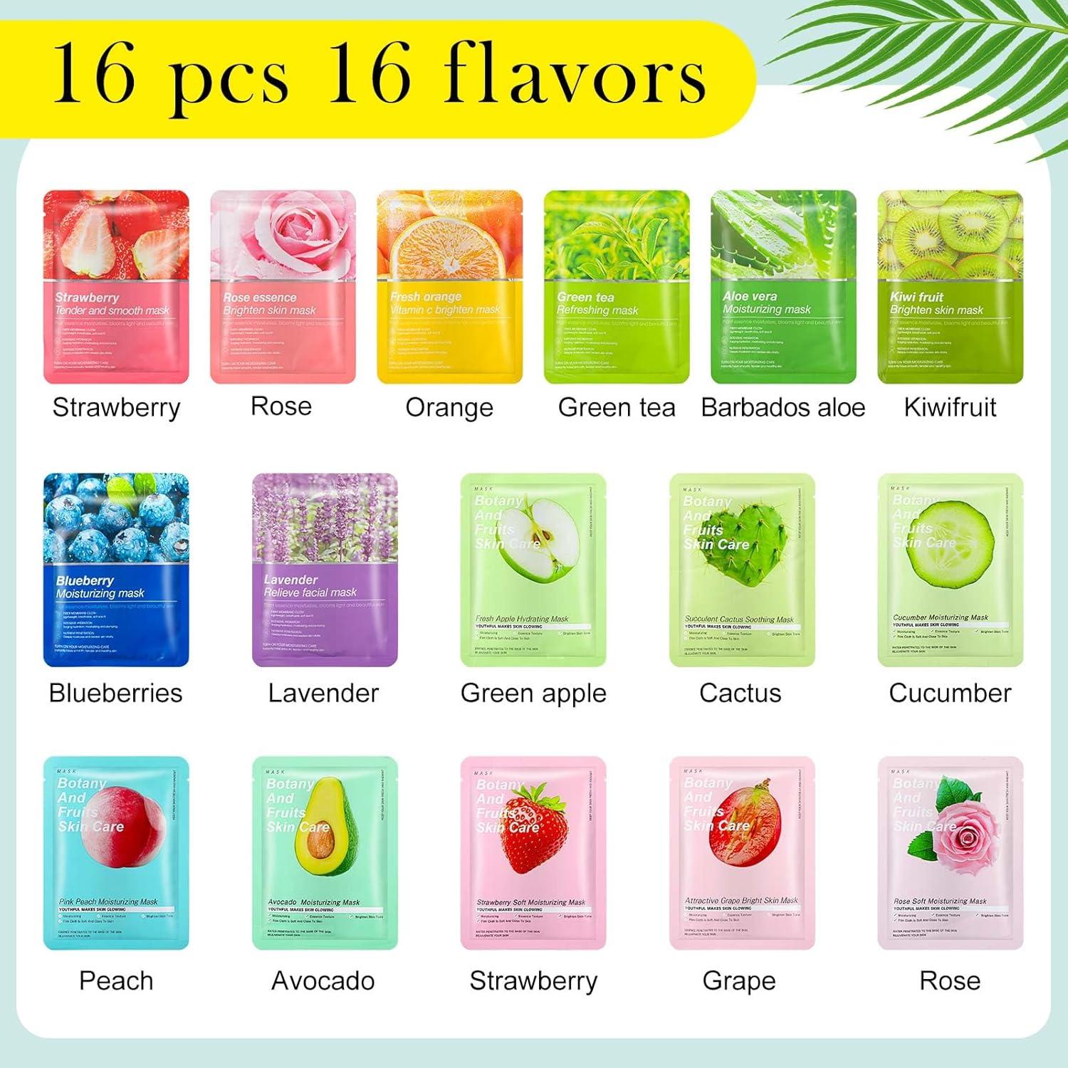 Set de 16 Mascarillas Faciales Hidratantes Viozakanry