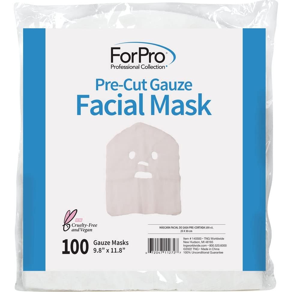 Máscaras Faciales de Gasa ForPro 100% Algodón 100 Unidades