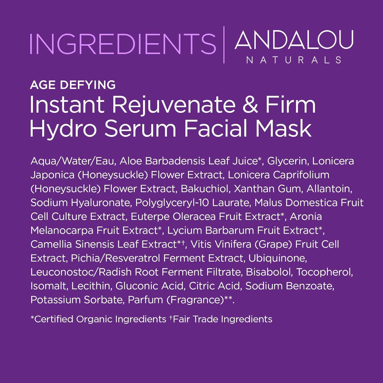 Máscara de Tela Anti-Envejecimiento Andalou Naturals 28g