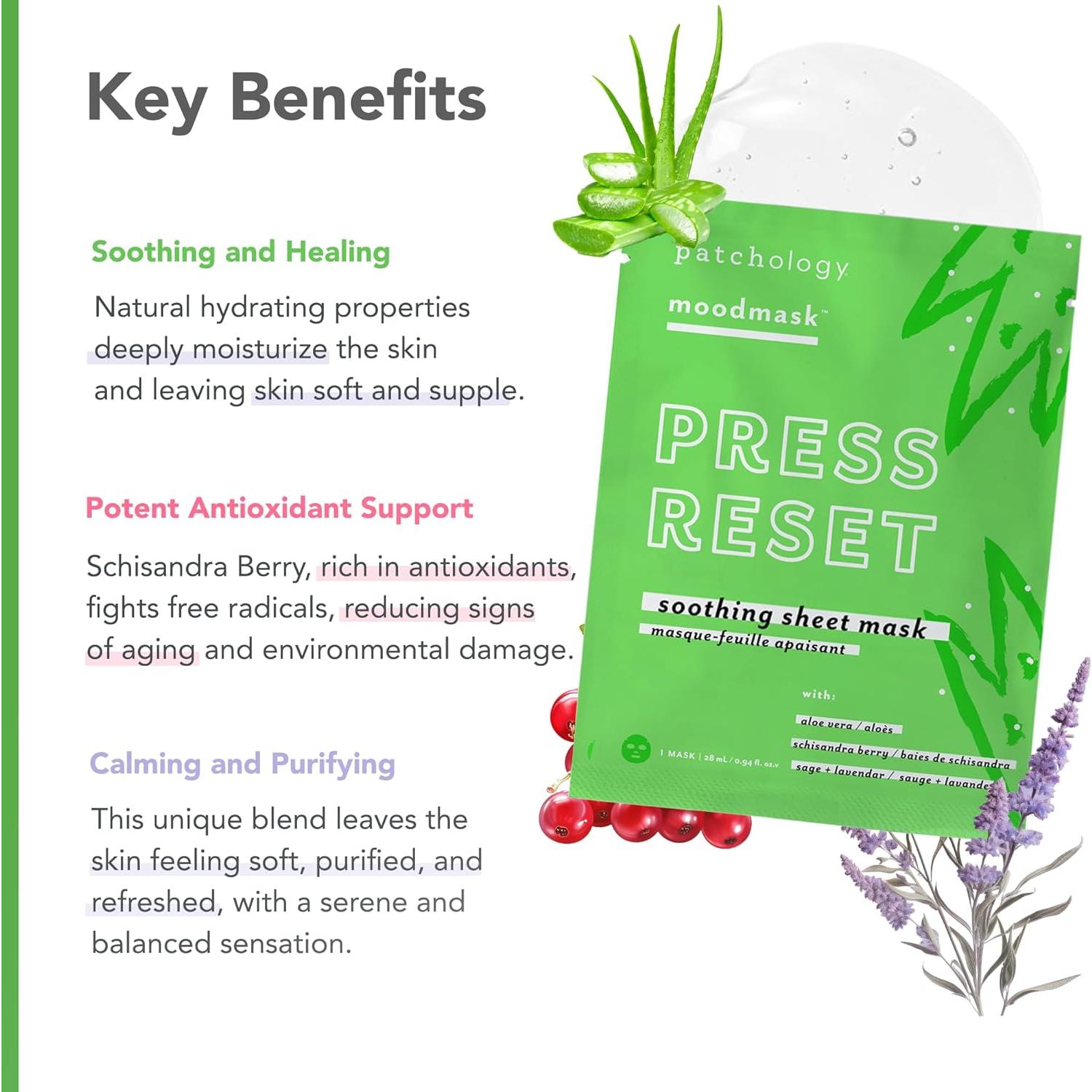 Mascarilla Facial Calmante Patchology Moodmask 1 Ct - Aloe Vera y Lavanda