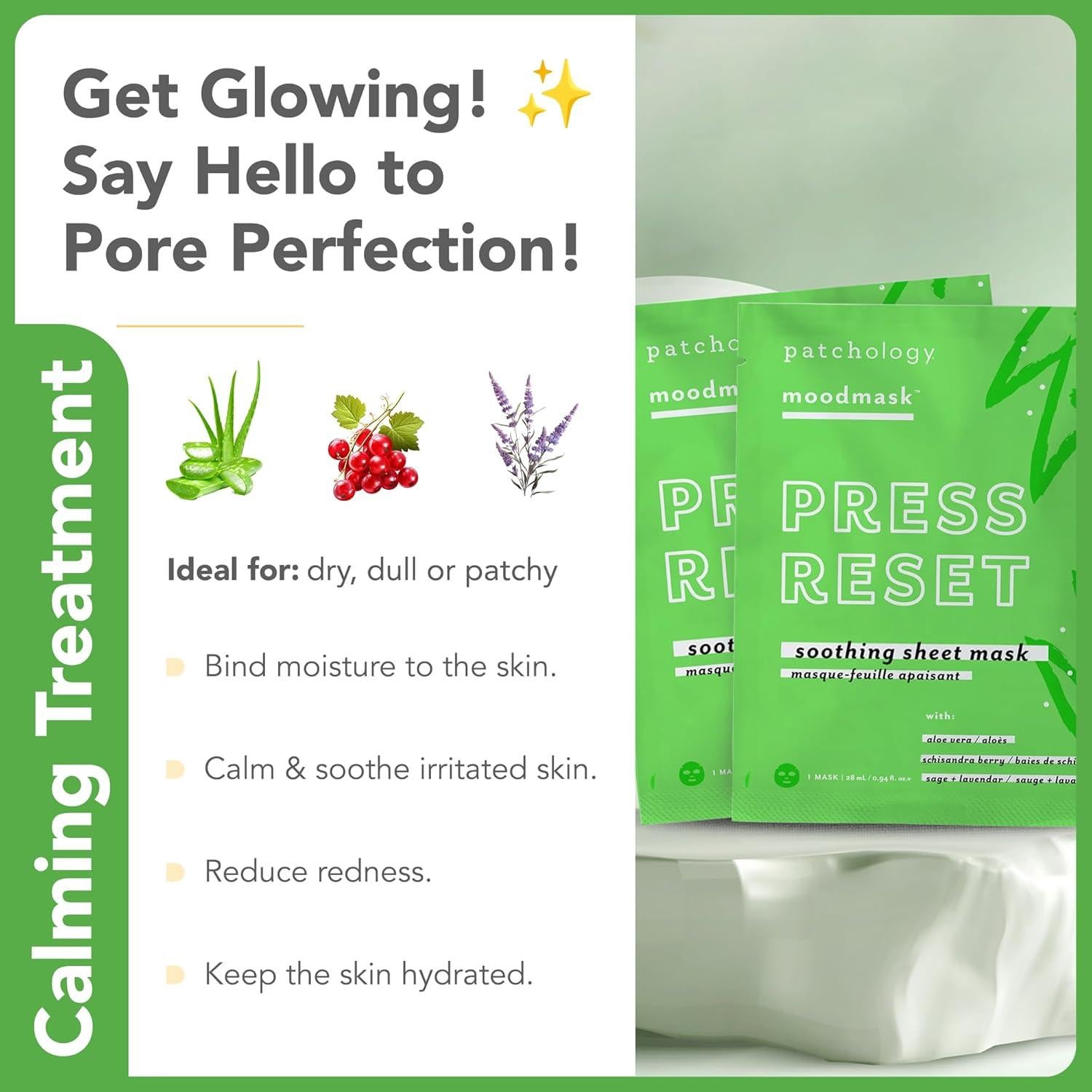 Mascarilla Facial Calmante Patchology Moodmask 1 Ct - Aloe Vera y Lavanda