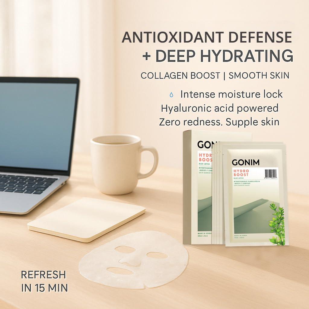 Mascarilla Facial Hidratante GONIM 10pcs Ácido Hialurónico