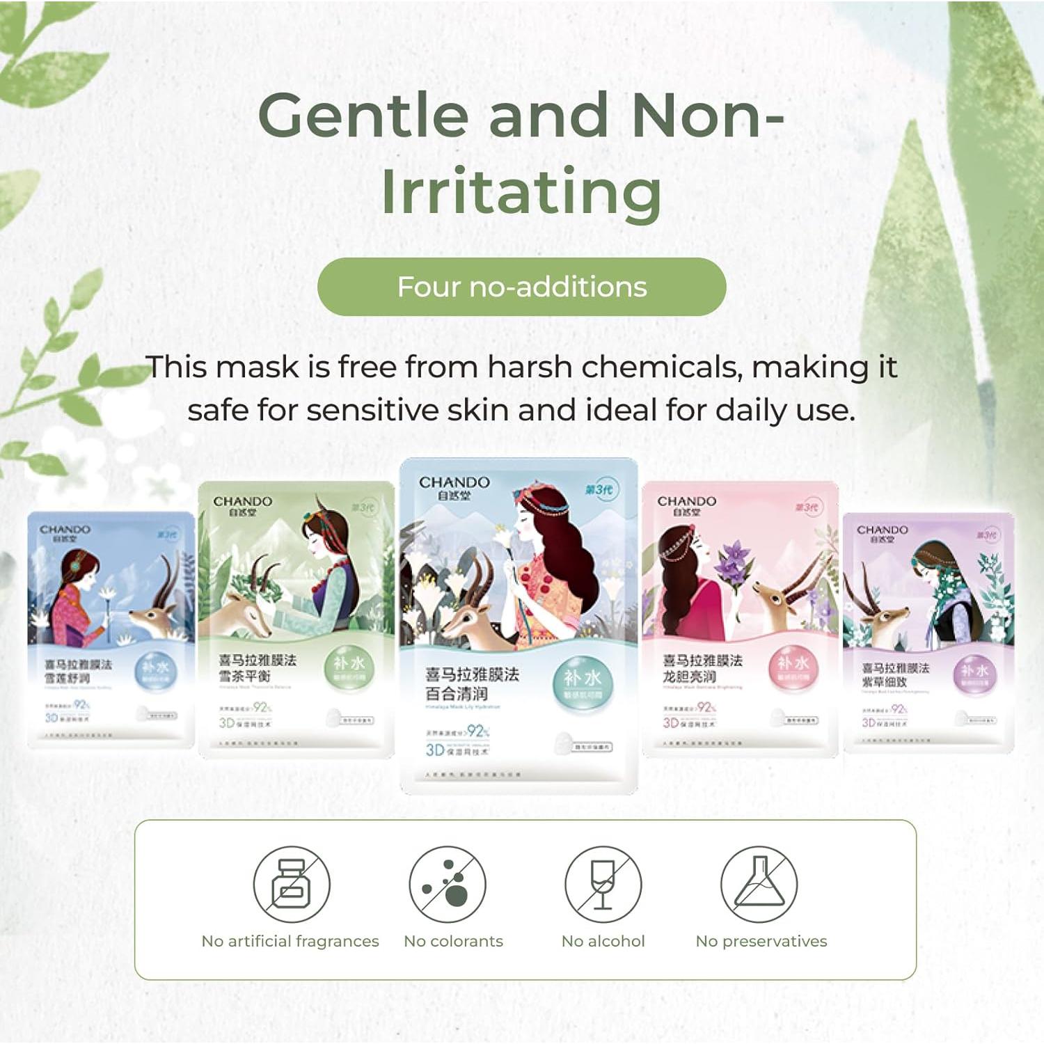 Mascarilla Hidratante Profunda CHANDO HIMALAYA Lirio 5PCS