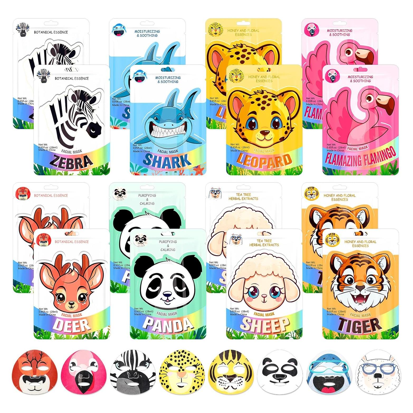 16 Máscaras Faciales de Animales Dansib - Cuidado de la Piel